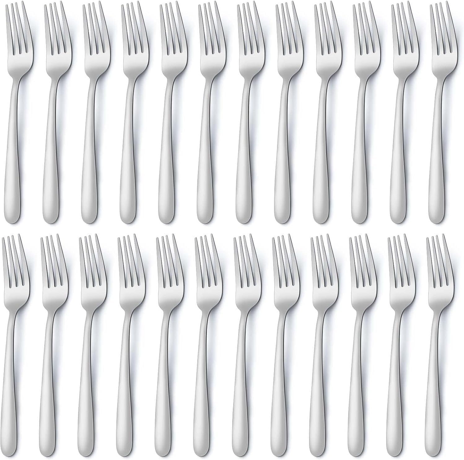 BEWOS 24-Piece Stainless Steel Fork Set - 8.1 Inch (20.7Cm) Mirror Polished Forks, Sturdy & Long-Lasting, Dishwasher-Safe, a Comfortable-Grip Fork Set Is Ideal for Homes, Restaurants or Canteens