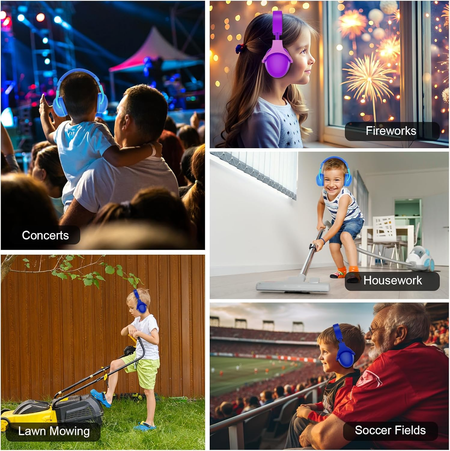 Procase Noise Cancelling Headphones for Kids, 2 Pack Kids Ear Protection for Monster Jam Truck, Hearing Protection Noise Reduction Earmuffs for Sensory Autism Toddler Children image number 2