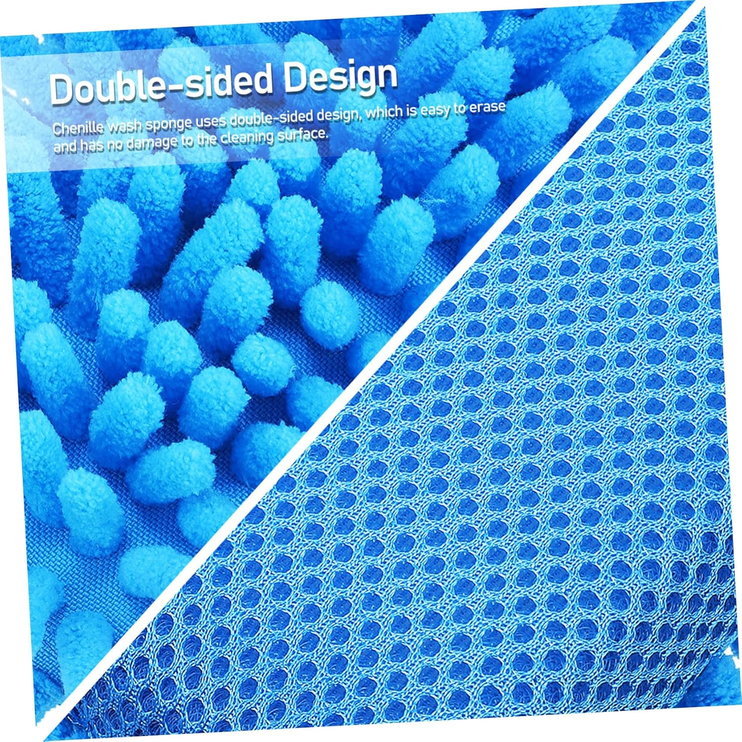 WOFASHPURET 4Pcs Chenille Car Washing Sponge with Wax Applicator Pads Soft Detailing Sponges for Vehicle Cleaning and Interior Care Multi-Purpose Auto Wash Kit for Home and Office Use image number 6