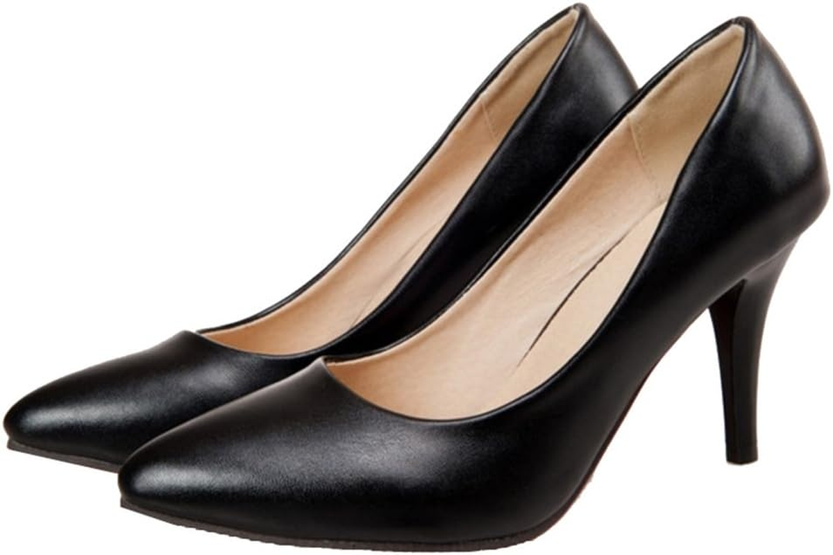 Working Heels with Thin Heel and Pointed Toe Business Pumps