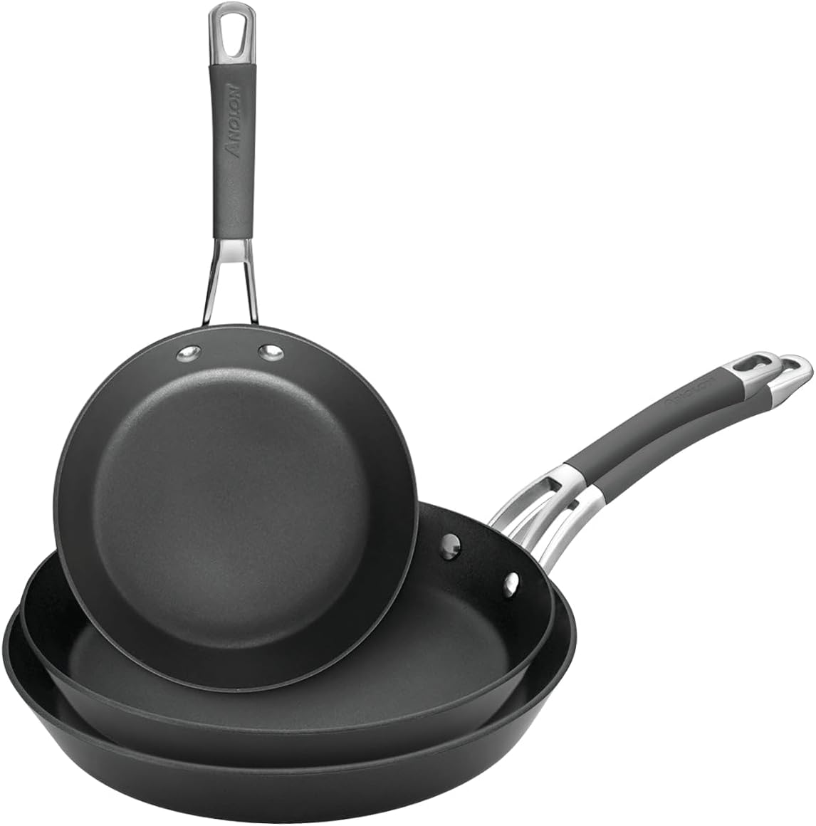 Anolon Endurance plus Skillet 3 Pieces Set, 20 Cm /24 Cm /28 Cm Size Black