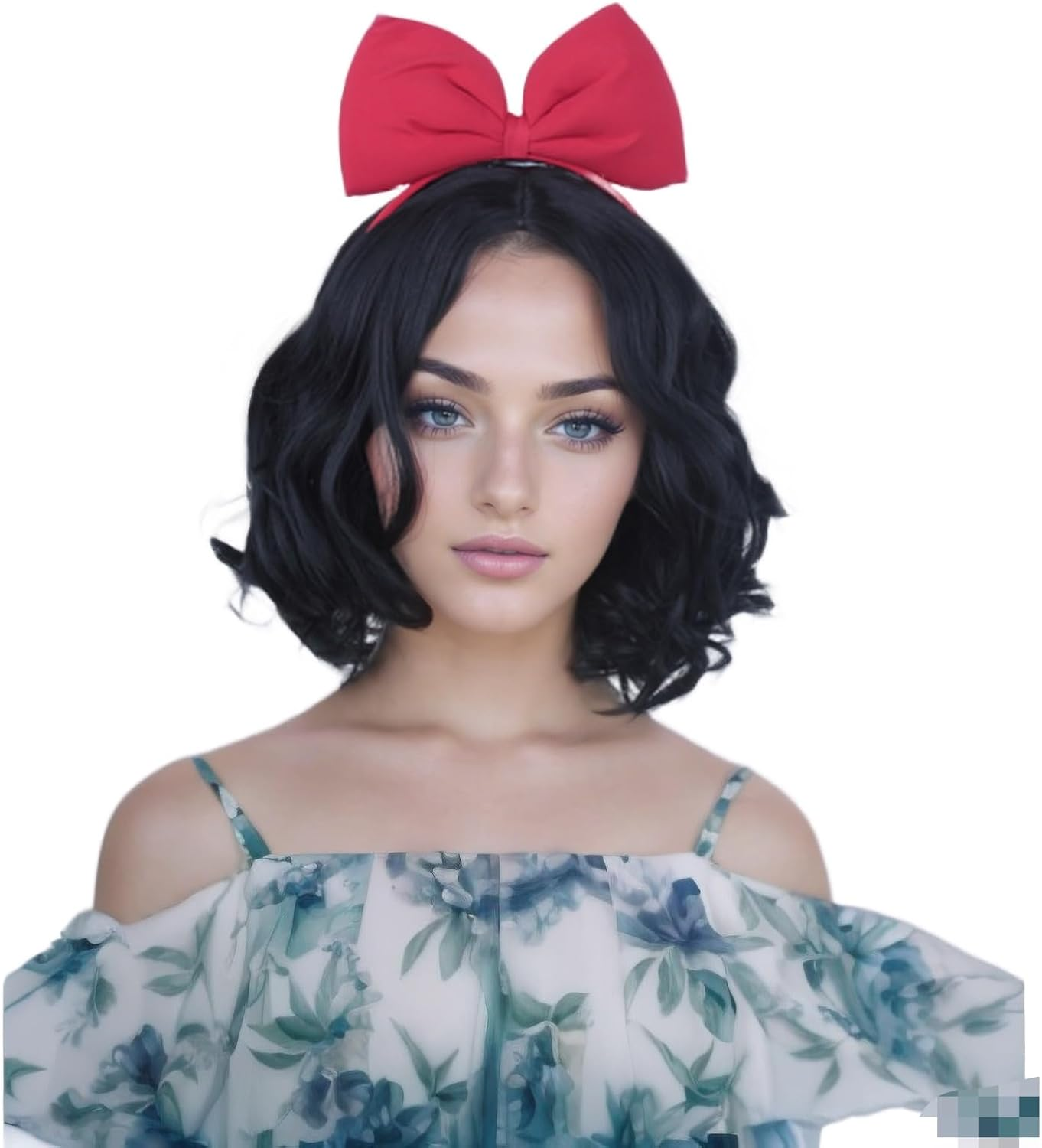 Purple Short Bob Straight Wig Women'S 14-Inch Shoulder Length Wig Heat Synthetic Fiber Middle Part Hair for Halloween Costumes Party