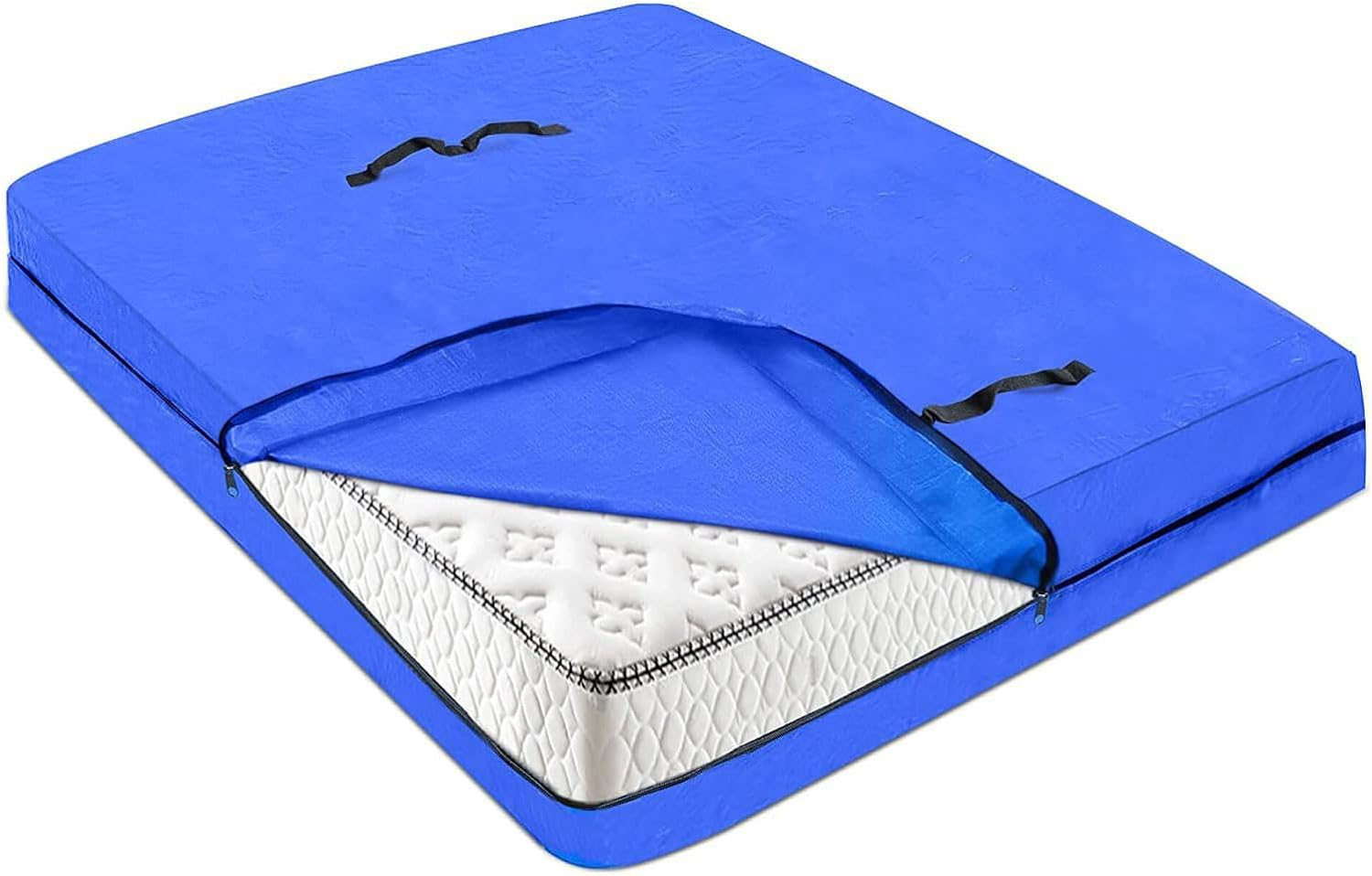 Heavy Duty Mattress Bags for Moving and Storage, Extra Thick Full Mattress Storage Bag, Reusable Mattress Cover for Moving with Reinforced Handles and Zipper Closure to Prevent Rips