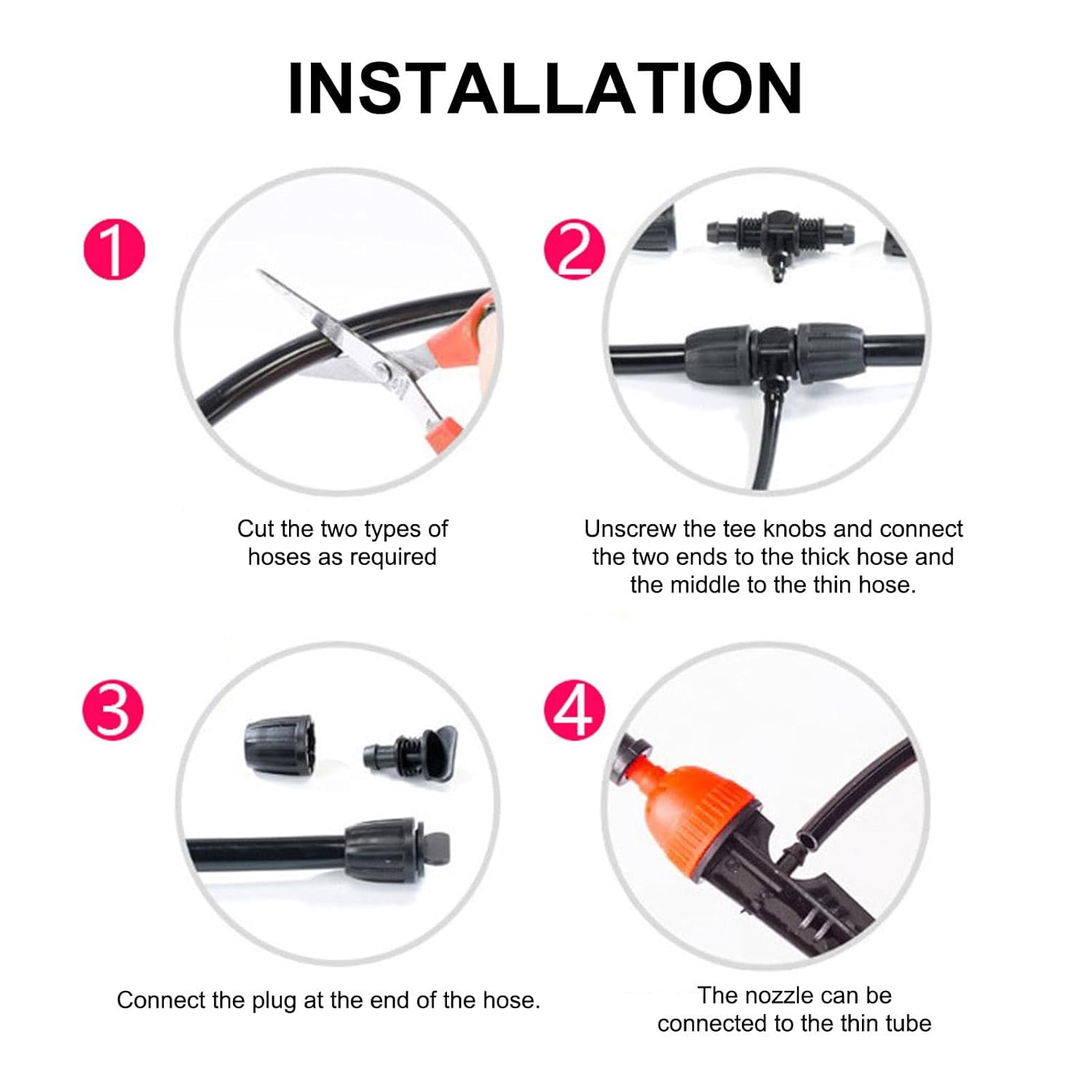 Drip Irrigation Kit, Plant Watering System with 8/12 65.6FT Tubing & Quick Connector, Automatic Irrigation Equipment for Garden Greenhouse, Flower Bed, Patio, Lawn image number 5