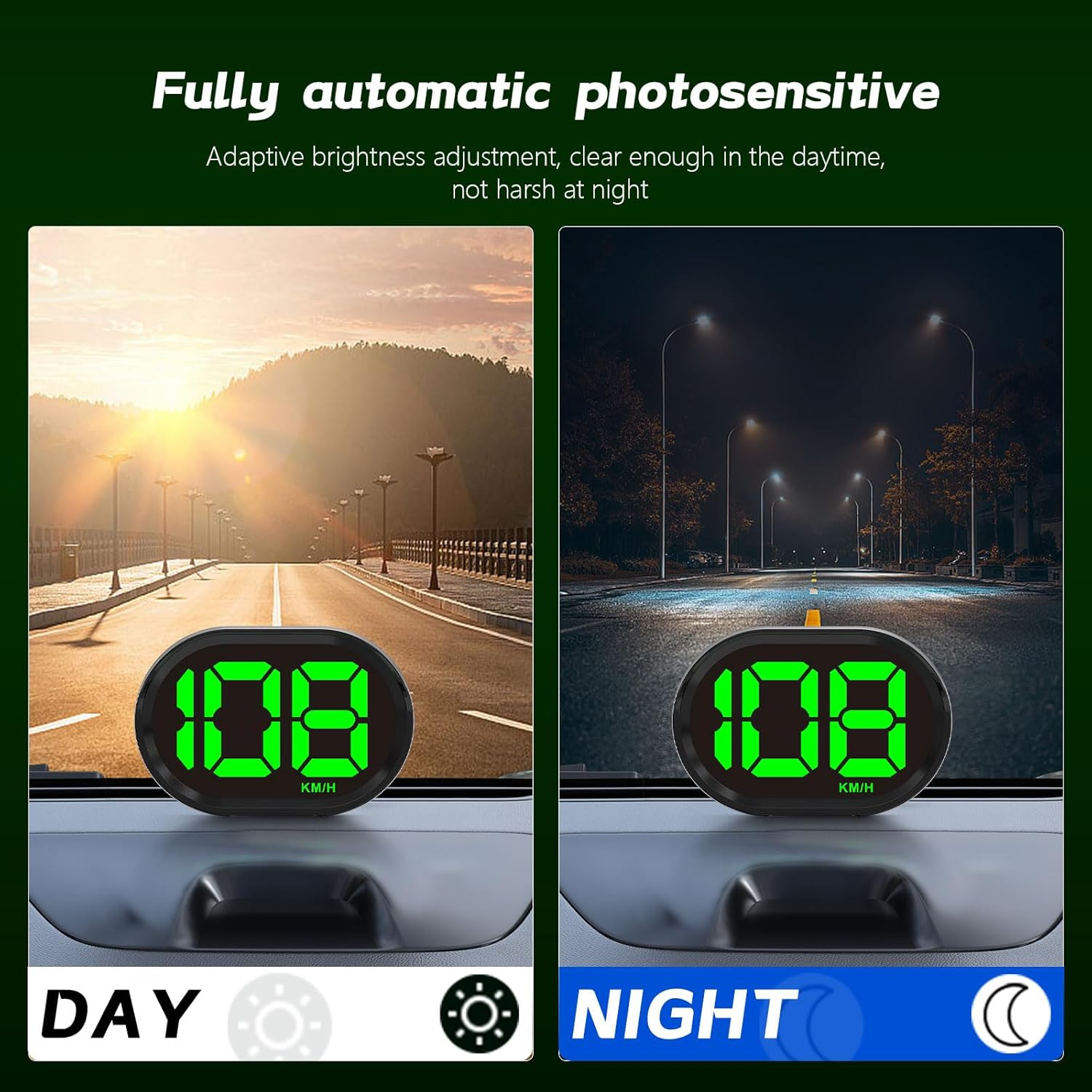 GPS Car HUD Digital Speedometer with LED Display - Universal Head up Display for Cars, Trucks, Suvs, Golf Carts - Plug & Play Car Accessories