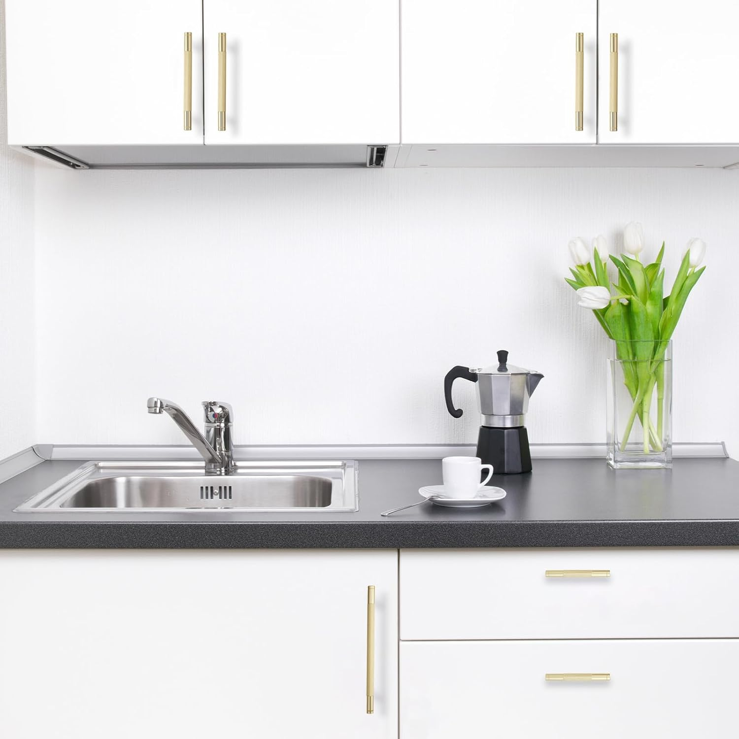 BUKOBYHE 20 Pack 7.5 Inch（192Mm） Inch Brushed Brass Kitchen Cabinet Handles Knurled Cabinet Pulls Gold Drawer Pulls Cabinet Hardware