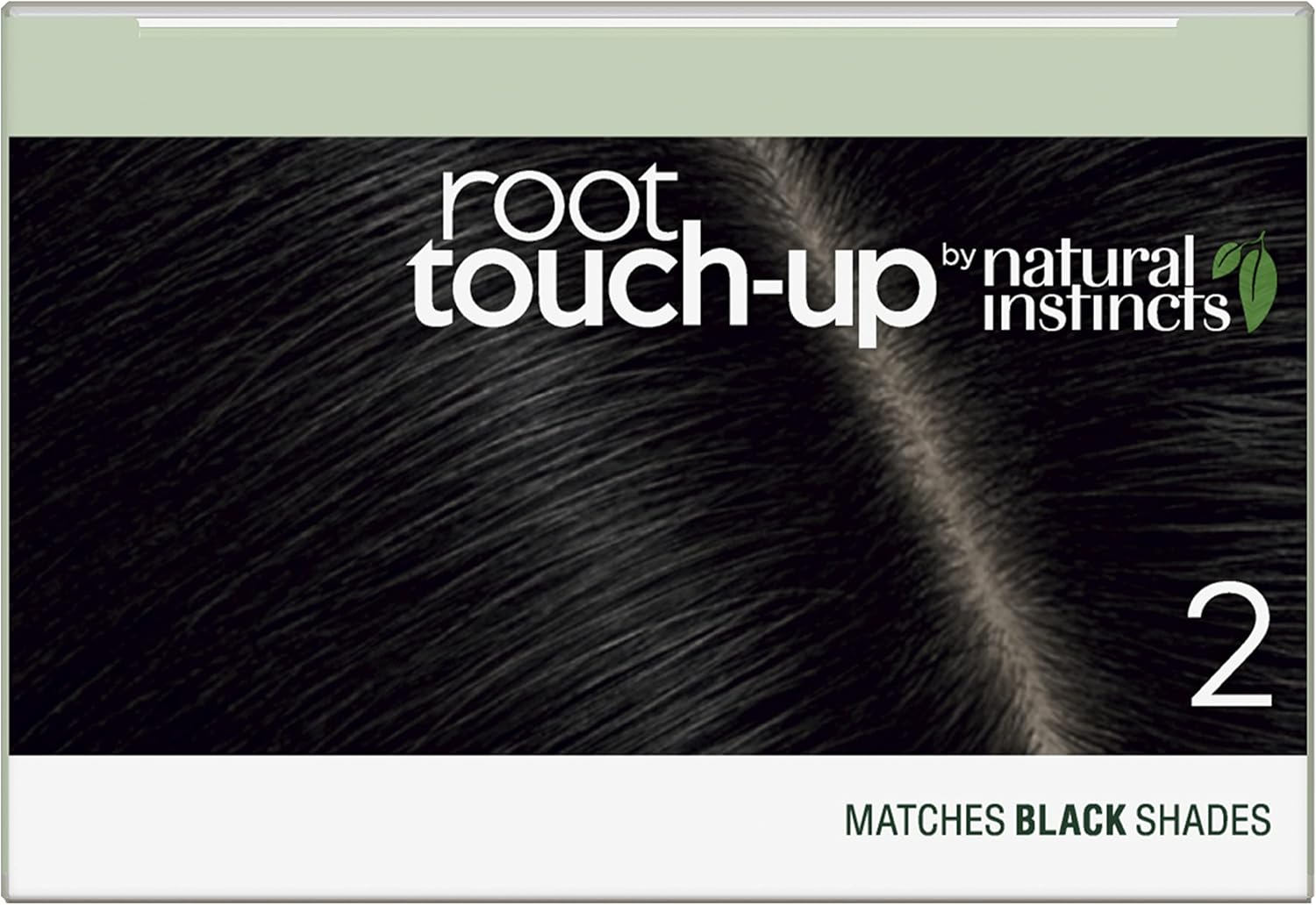 Clairol Root Touch up Natural Instincts 2 BLACK, 100% Grey Coverage, Naturally Blended Roots, 0% Ammonia, Permanent Root Colour