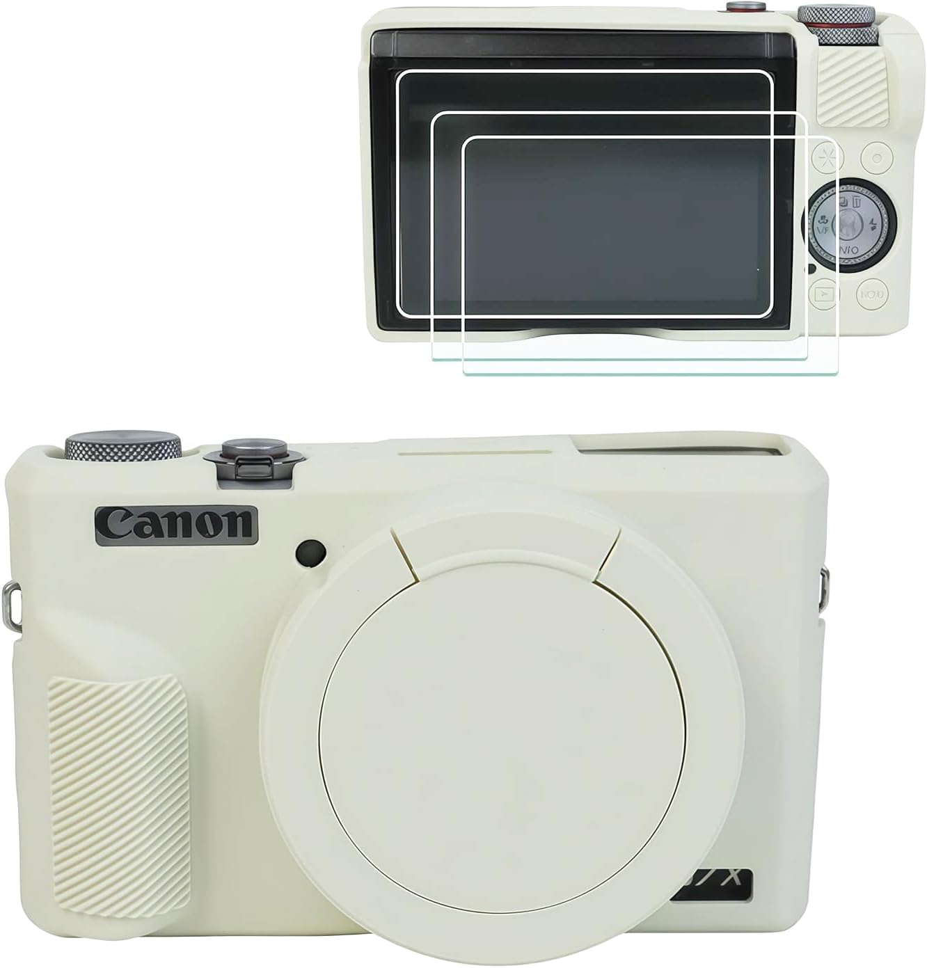 Silicone Case for Canon G7X Mark III Camera Case with 3 Pcs Sreen Protectors,Detachable Lens Cover for Canon G7 X Mark III Cover Black