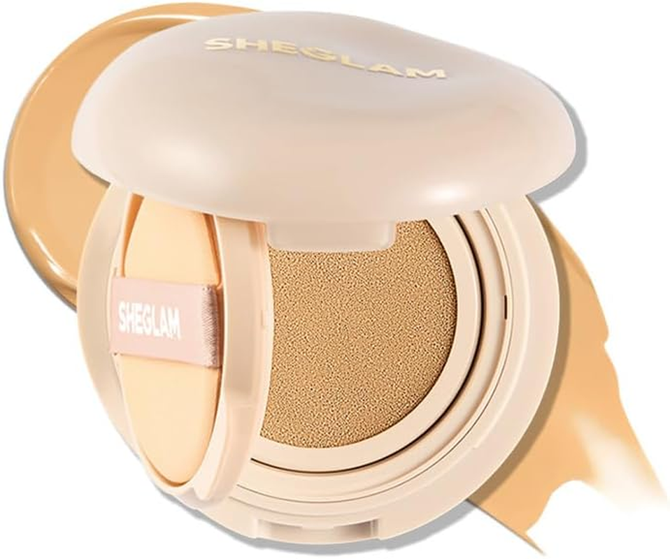 SHEGLAM Lock & Go Long-Lasting Cushion Foundation Soft Matte Weightless Waterproof for Flawless Base Makeup-Warm Vanilla