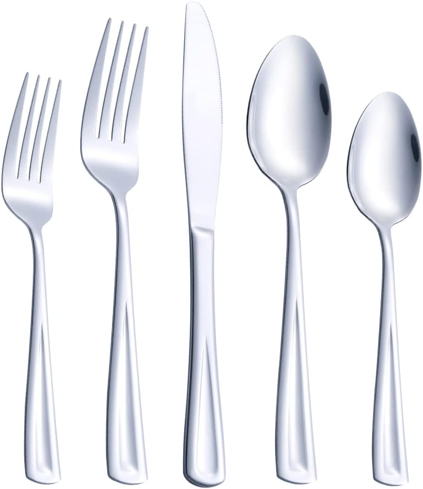 Gogeili 30-Piece Silverware Set for 6, Stainless Steel Flatware Cutlery Set for 6, Include Fork, Knife and Spoon Set, Mirror Finished image number 4