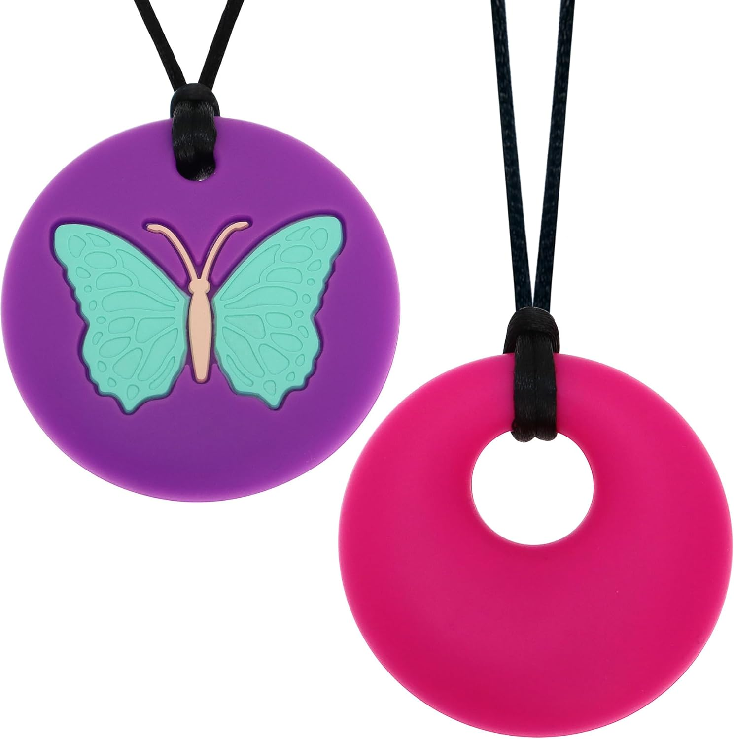 Chewy Necklace Sensory Toys for Autism | Silicone Chew Necklaces for Kids & Adults | Reduce Anxiety, Fidgeting, and Stress (Style 3) - Style 1 image number 3