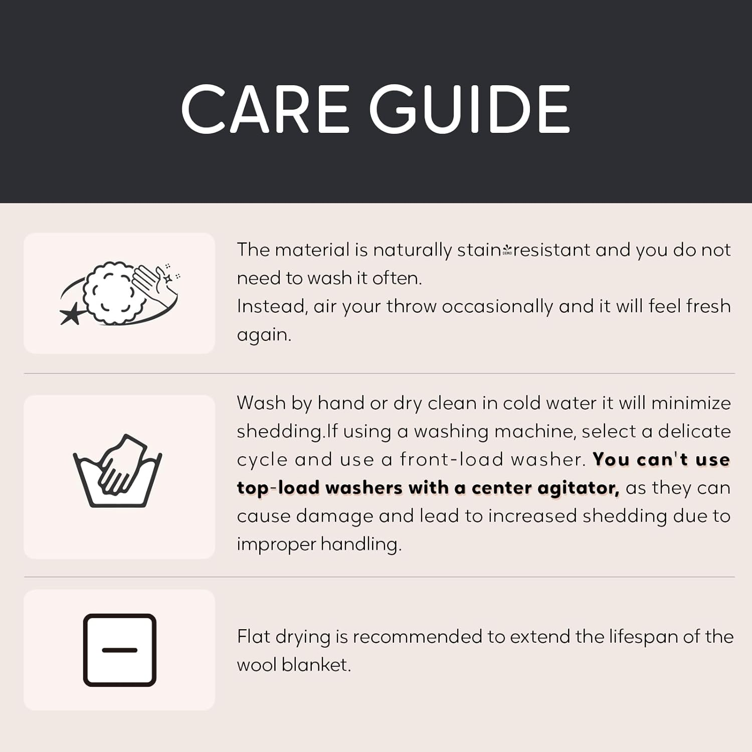 Molithe 100% Wool Blanket, 62"" X 86"", Warm, Thick, Washable, Military Wool Blanket, Great for Camping, Outdoors, Sporting Events, Survival Kits, Large, Navy image number 5