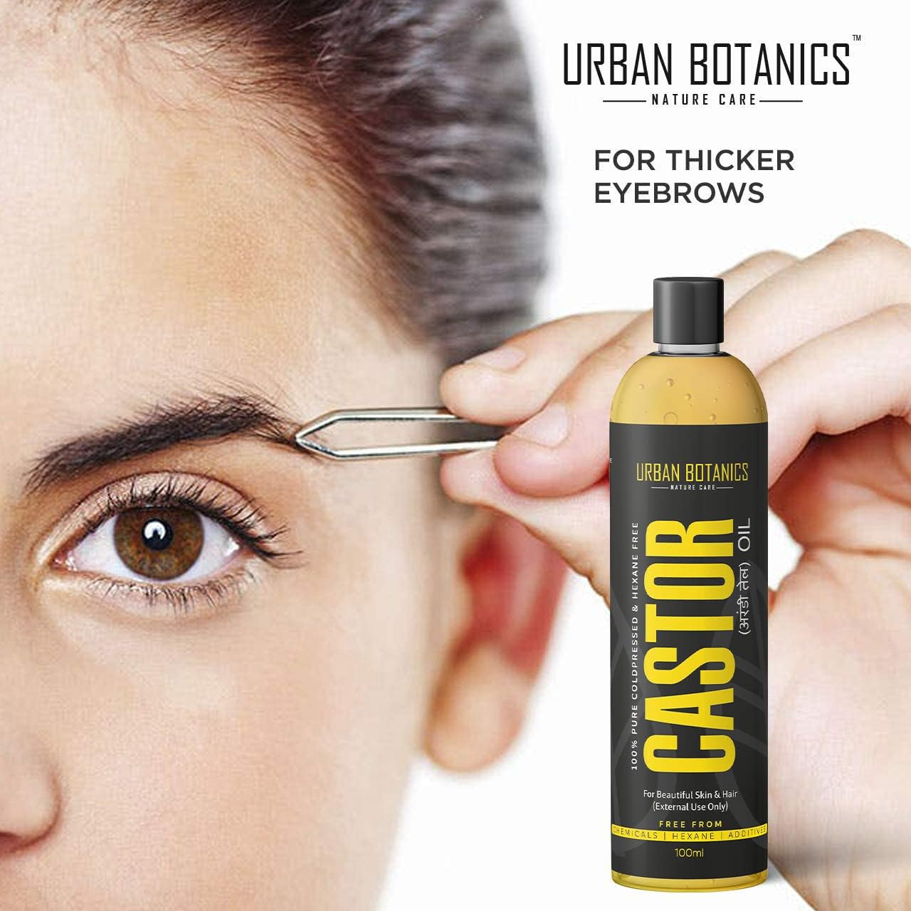 Urbanbotanics&reg; Cold Pressed Castor Oil for Hair Growth, Skin Care, Moisturising Dry Skin, Nails, Eyelash - Virgin Grade - 100Ml image number 4