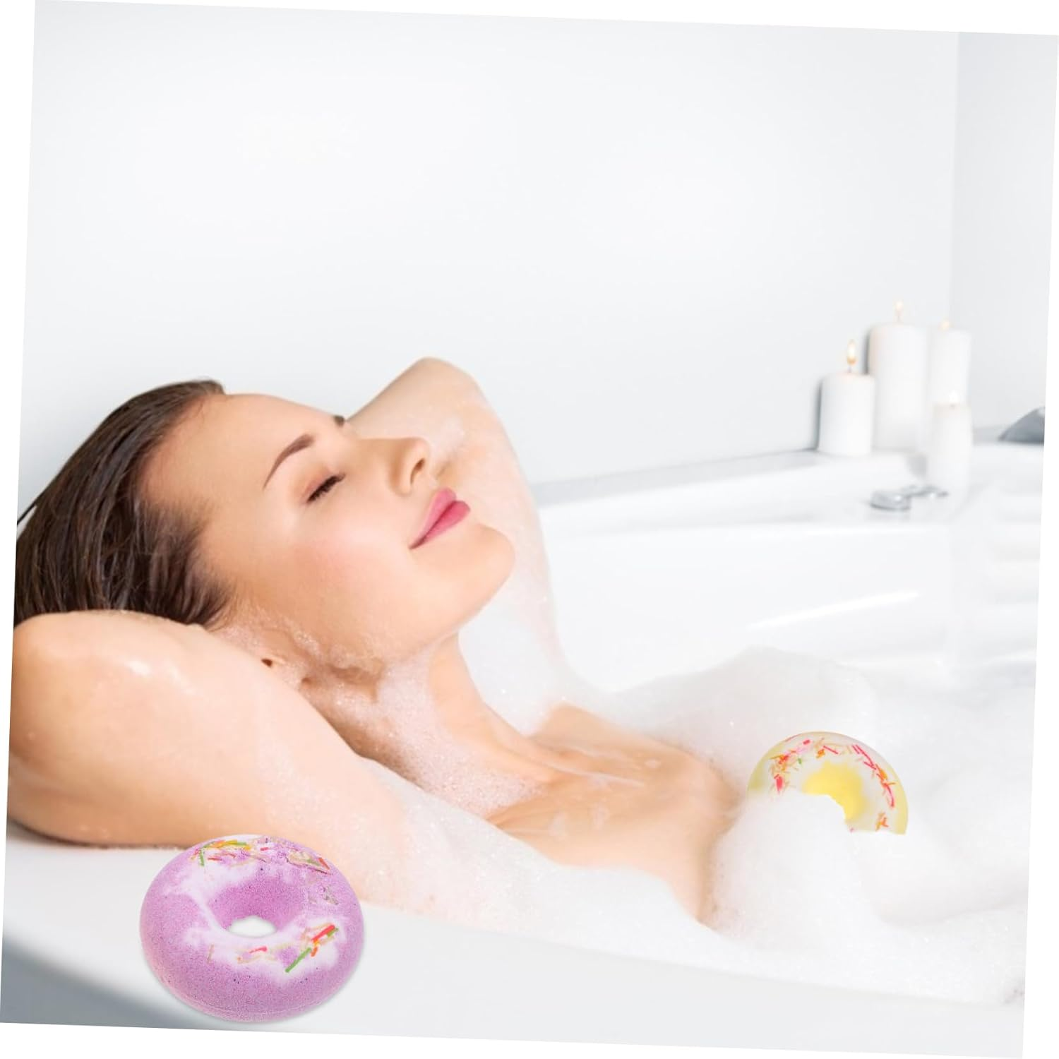 4Pcs Cake Shape Spa Bath Balls Supplies for Boys and Girls Adults Random Color image number 2