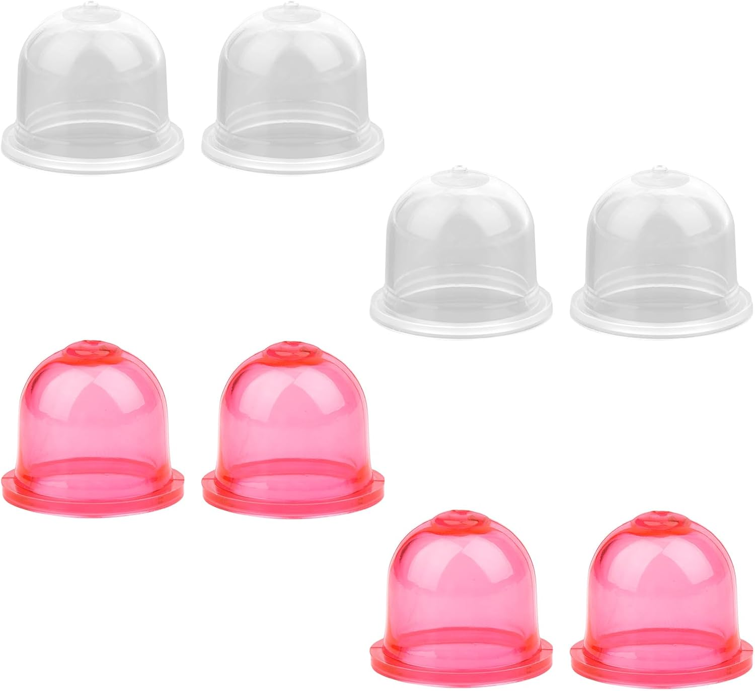 NQEUEPN 8Pcs Petrol Fuel Primer Bulb, Transparent Red Carburetor Primer Bulbs Replacement for Small Engines Trimmer Blower Strimmer Cutter Mower Compatible with 188-12 188-12-1 49-020 615-811