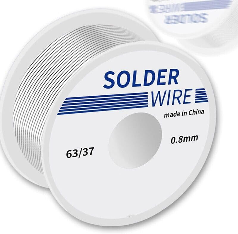 AIMALL 0.8Mm 100G 63/37 Tin Solder Wire Rosin Core Soldering Kit Tool 2% Flux, Low Spatter Strong Wetting for Electronics PCB Repair, Electrical Soldering, Fast Flow 183&ndash;280&deg;C, Insulation Resistant image number 4