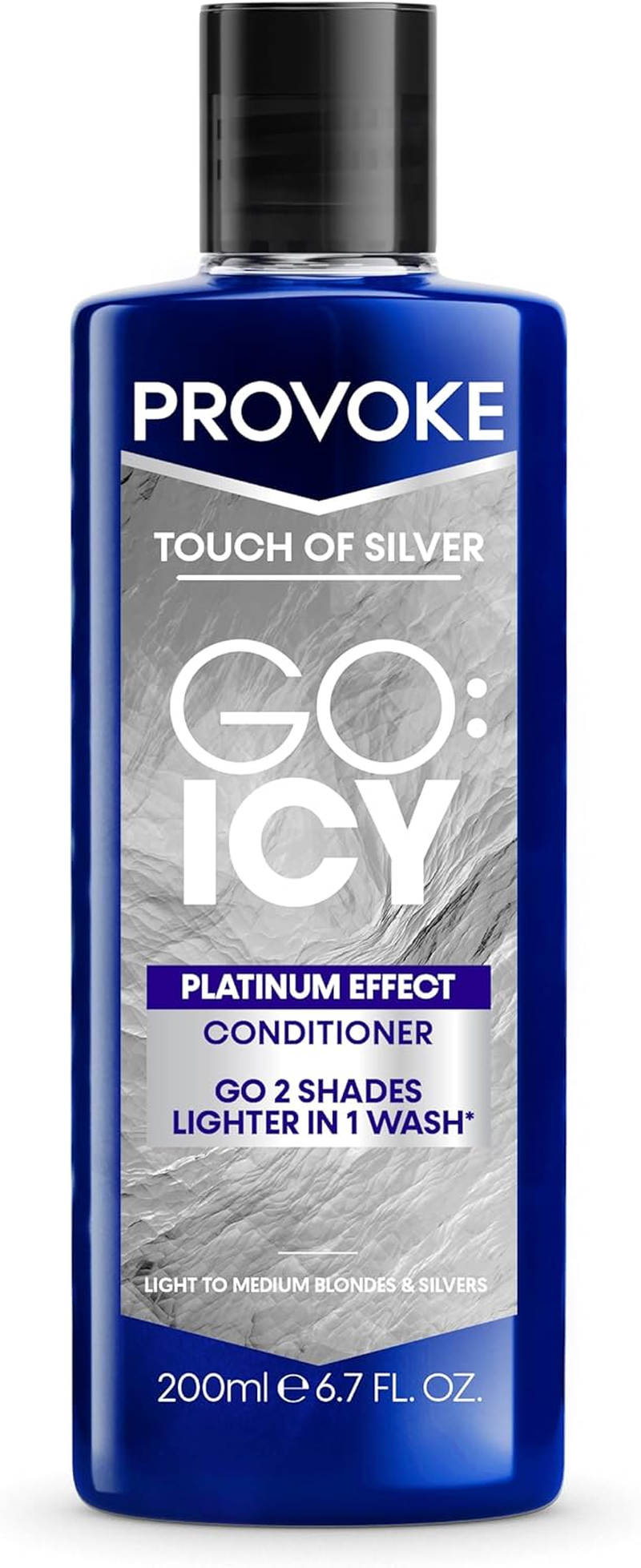 Provoke Touch of Silver Go Icy Conditioner 200Ml, Icy Platinum Look in Just 1 Wash, Triple Toning Technology, Cool down Warmer Brassy Tones for an Extra Light Colour, Enriched Keratin to Hydrate image number 2