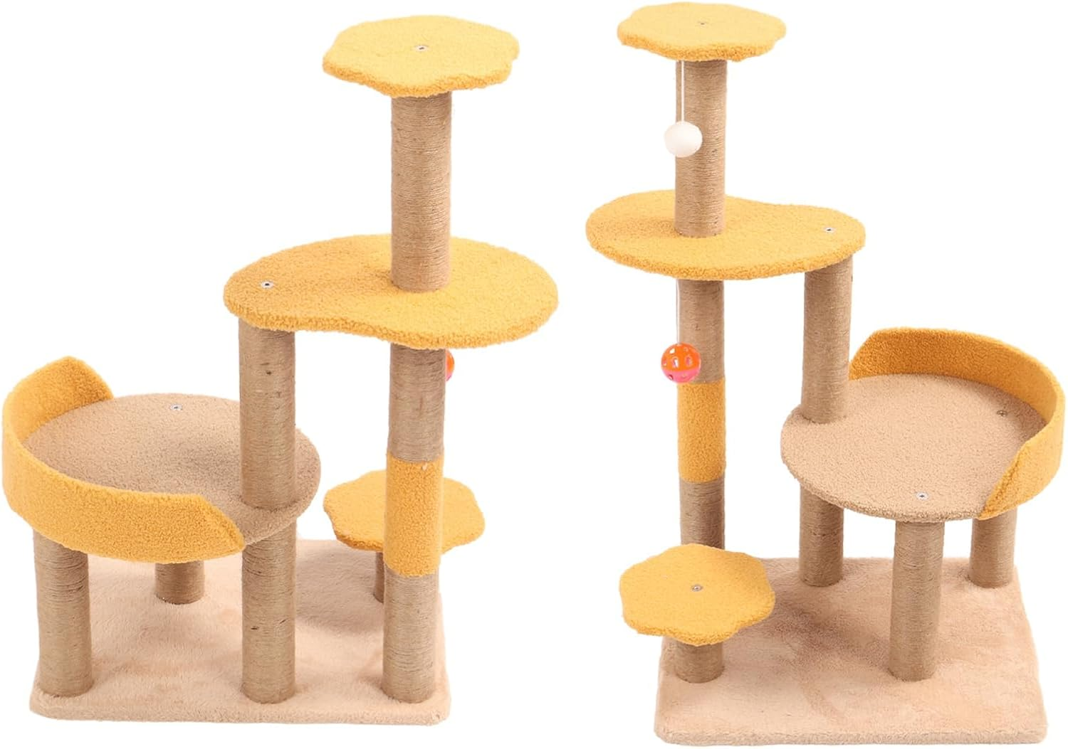 Cat Tree, Fun Innocative Large Space Multi Level Cat Tower with Sisal Cat Scratch Post Rope Toy for Cats Kittens, Scratch Resistant Sisal Post image number 4