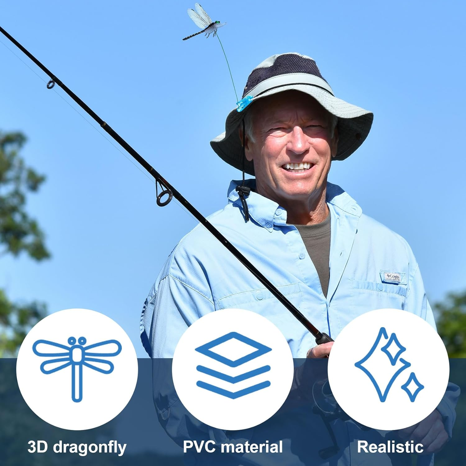 BEIQIYA 2Pcs Dragonfly Clips, Artificial 3D Simulation Dragonflies Hat Clip, Garden Decor for Outdoor Yard Courtyard Patio Flower Beds image number 5