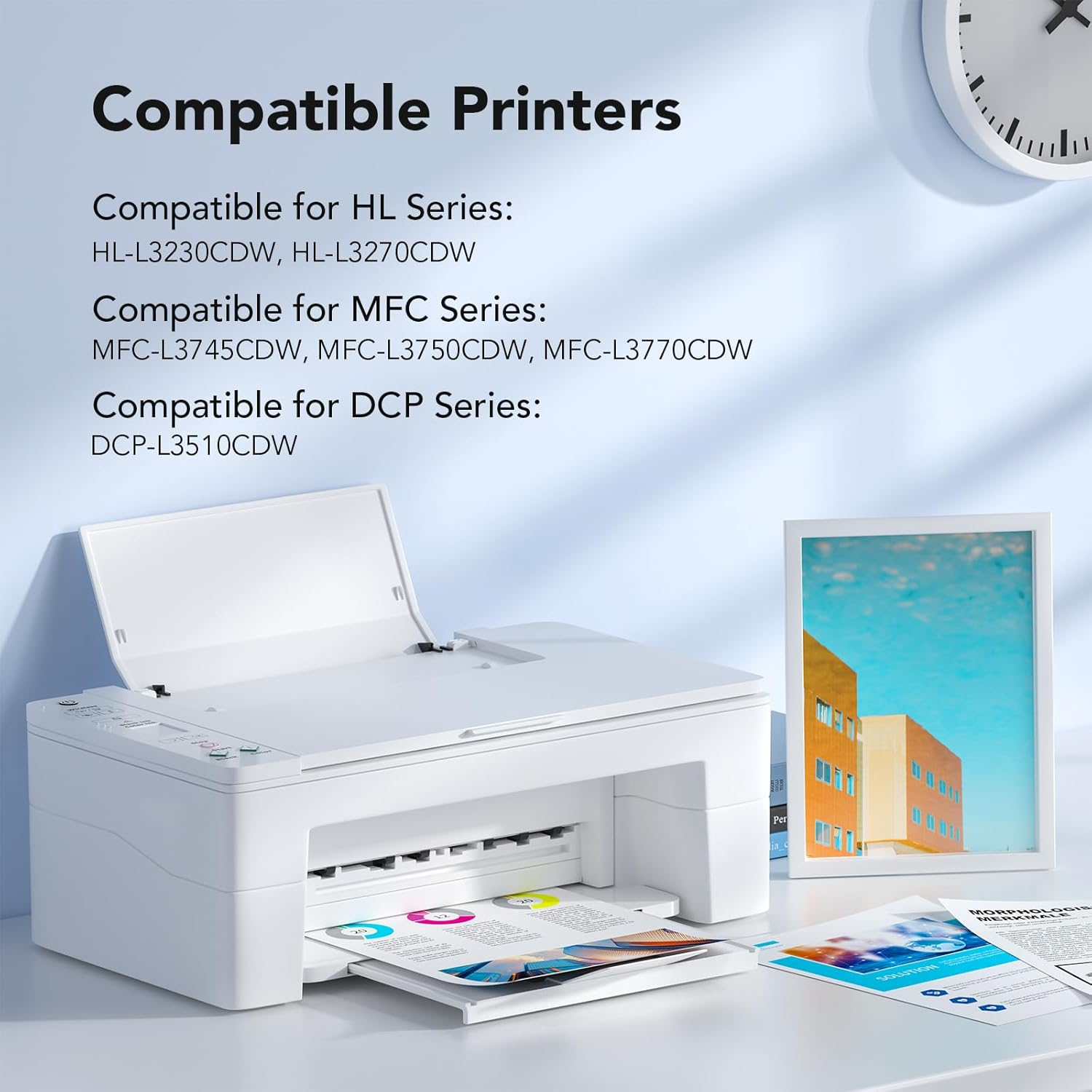DR253CL Compatible Drum Units for Brother DR-253CL HL-L3230CDW, HL-L3270CDW, MFC-L3745CDW, MFC-L3770CDW, MFC-L3750CDW, DCP-L3510CDW, Set of 4 (1 Black, 1 Cyan, 1 Magenta, 1 Yellow) image number 1