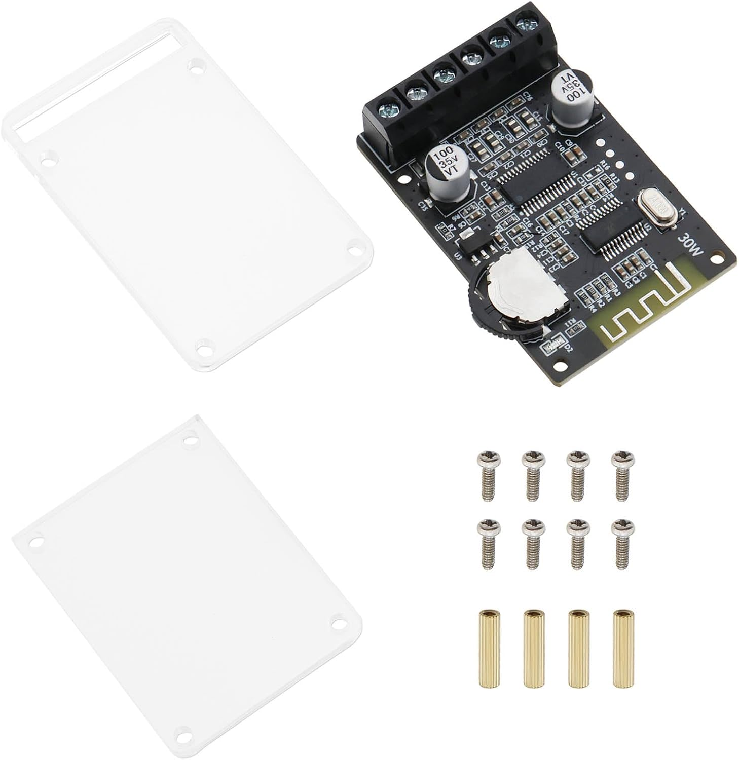 VGOL Audio Bluetooth Amplifier Board XY-P15W Bluetooth Amplifier Module 2.0 Channel Wireless Digital Audio Receiver with Acrylic Protective Case for DIY Speaker image number 2