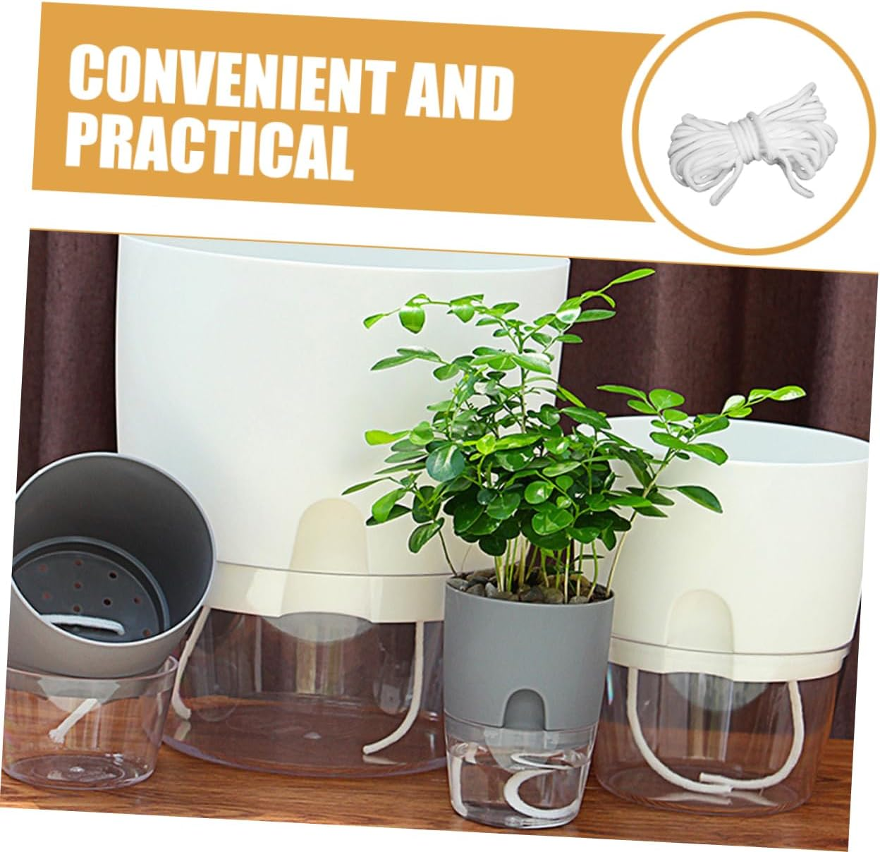 Kisangel Automatic Watering Rope for Self Watering Pot Absorbent Cotton Cord for Potted Plants Hydroponic Supply for Indoor Plants Water image number 3