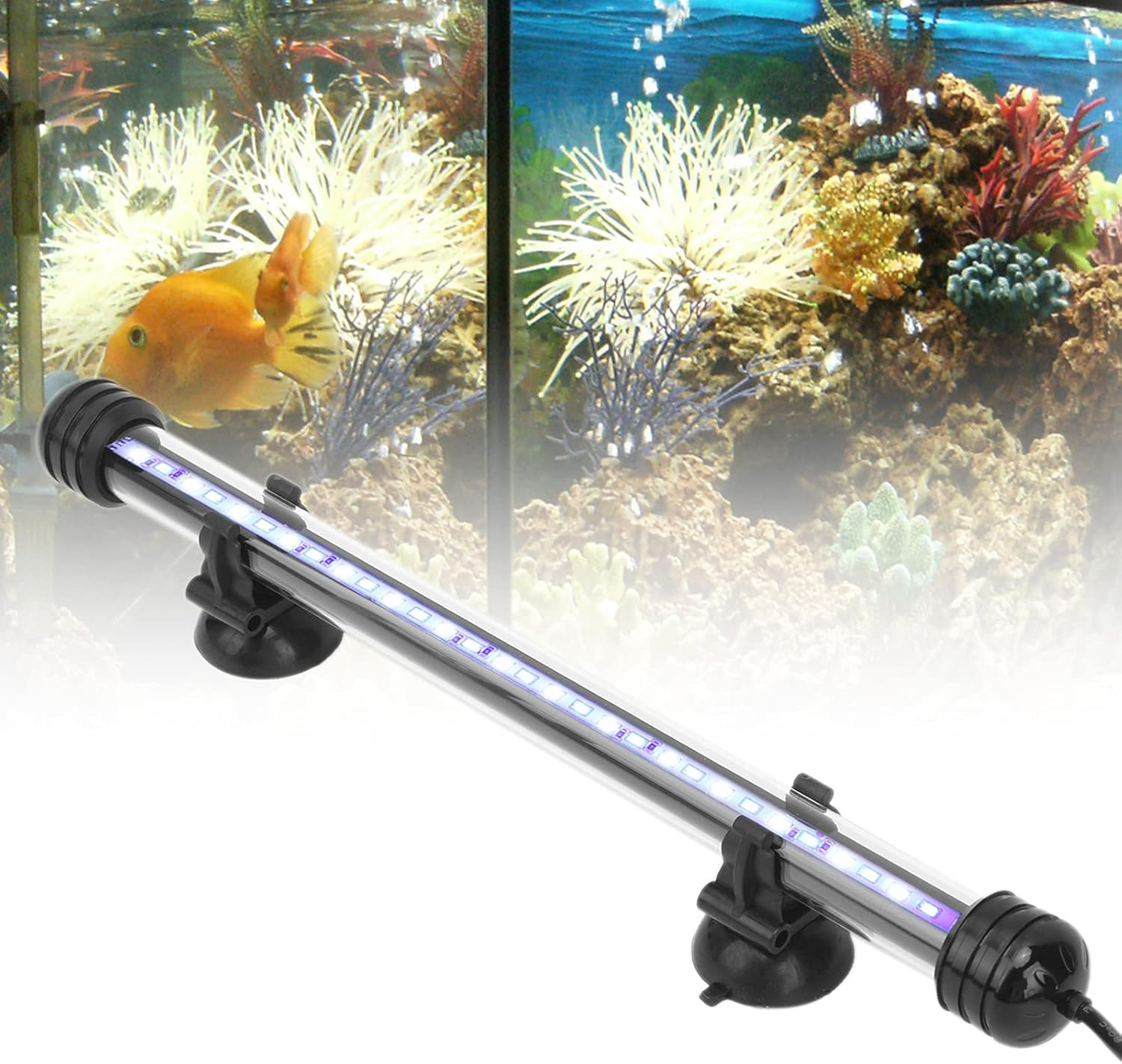 Aquarium LED Light, Transparent Aquarium Light with 3 Light Modes Dimmable Aquarium Light for Aquarium for Fish Tank(28Cm) image number 3