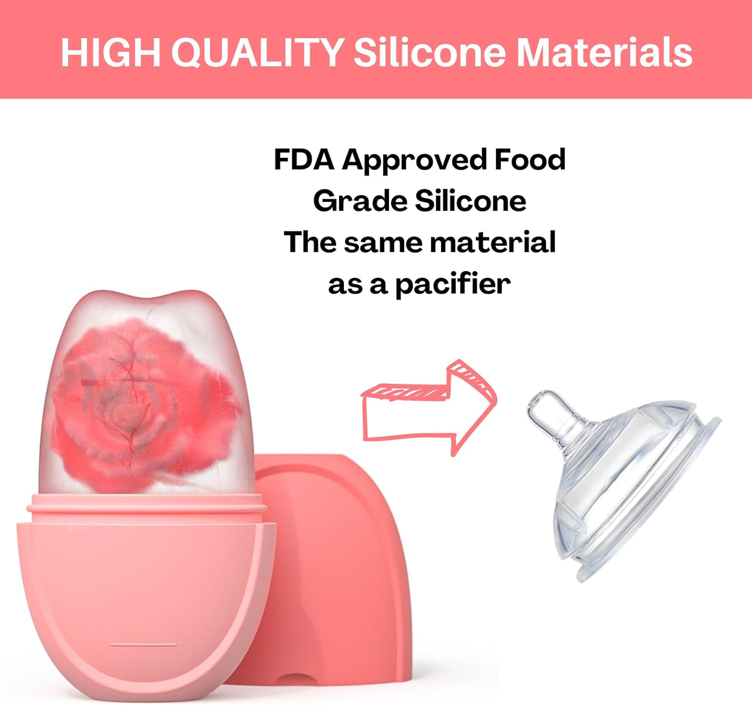 Ice Roller for Face, Topavatop Silicone Ice Face Roller Skin Care, Facial Ice Roller Icing Tool, Ice Holder for Face, Icing Ice Mold for Face, Icing Face Ice Pod Skincare image number 4