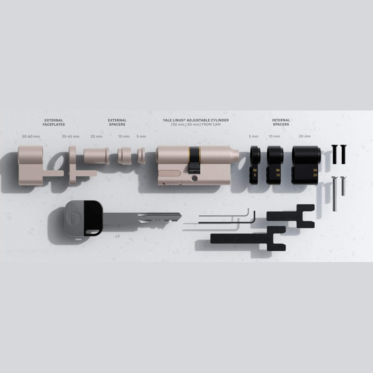 Yale 05/501000/SN - Linus&reg; Adjustable Cylinder Silver image number 5
