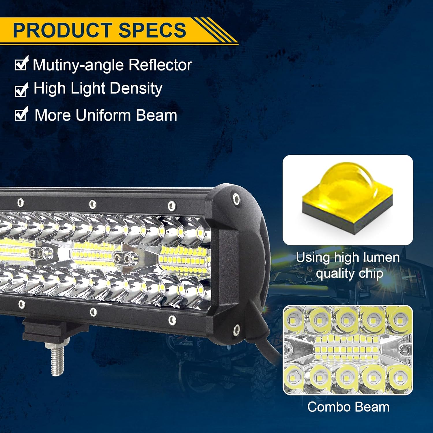 RIGIDON 8D 31 Inch 79 Cm 660 W Outdoor Aluminium LED Light Strip, 12 V 24 V Waterproof Warm White Off-Road Lighting for Car SUV Offroad ATV SUV Truck Tractor Vehicles 4 X 4, Direct LED Fog Light 6000