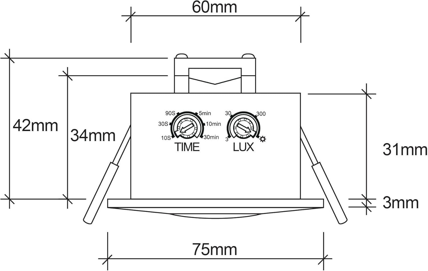 SEBSON Motion Sensor Flush-Mounted Ceiling Mounting Indoor Programmable Infrared Sensor Range 8 M / 360&deg; Installation Motion Sensor LED Suitable 3-Wire image number 1