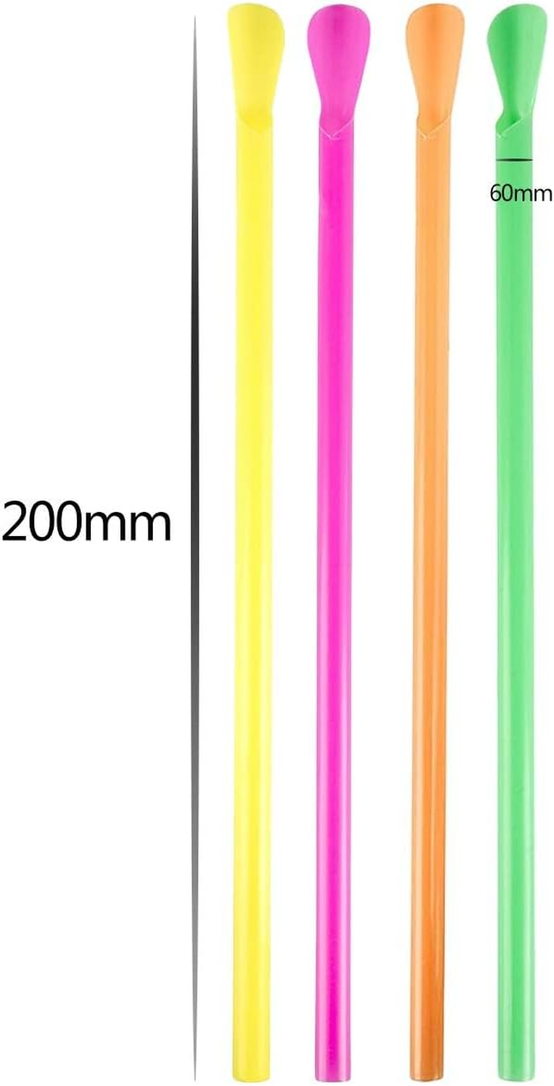 Ice Cream Scoop Straws Straws with Spoons, Assorted Colours, Pack of 100 image number 4