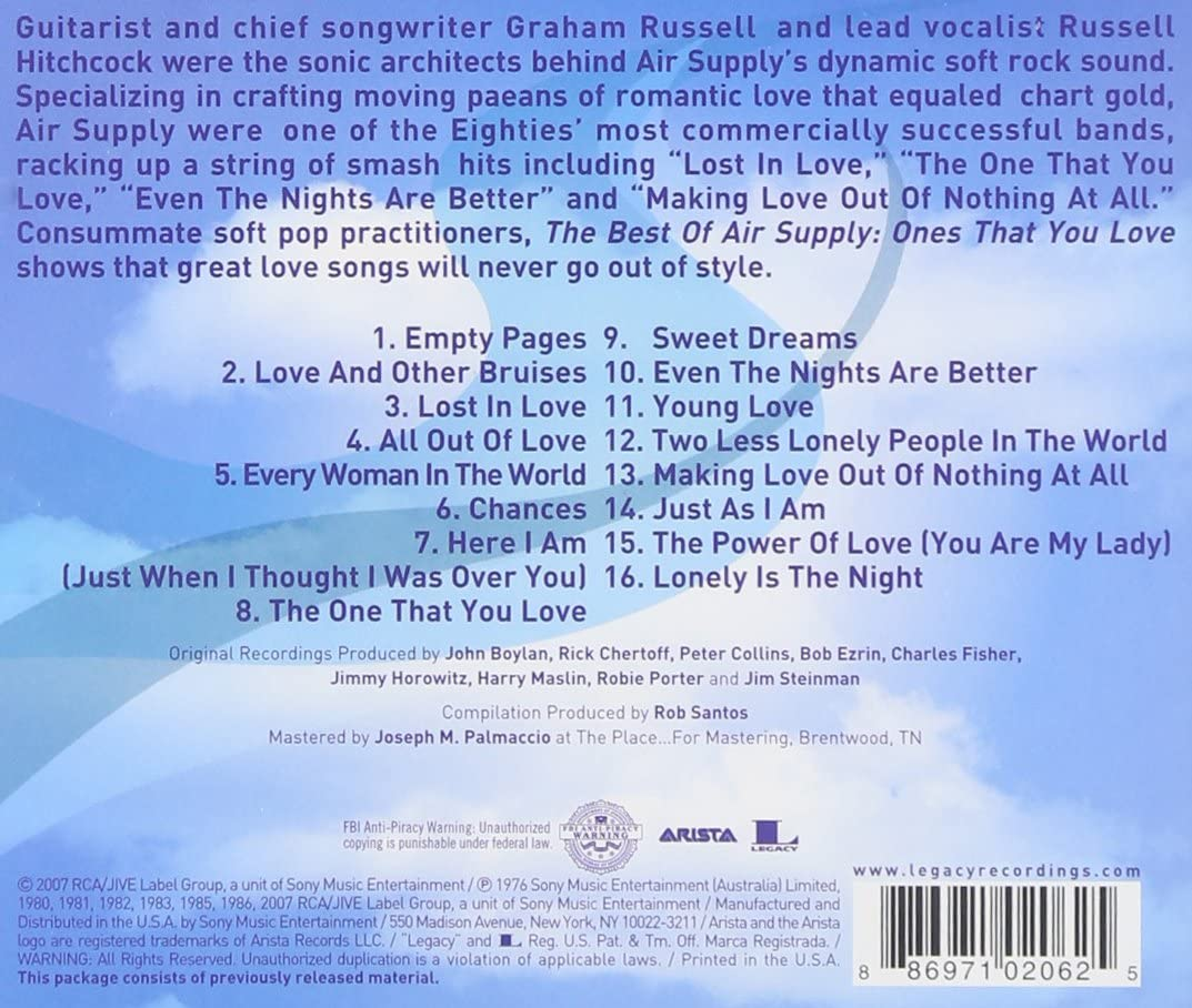 Best of Air Supply: Ones That You Love image number 1