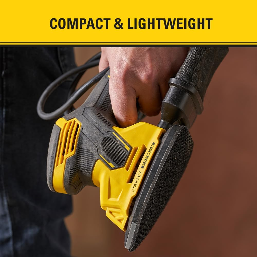 STANLEY FATMAX | 120W Detail Sander - up to 14,000OPM, Dust Collection System, Dust Sealed Switch, 1Xdust Canister, 2Xmesh Sheets, 1Xmesh Finger Sheet, 1Xdiamond Tip, 1Xfinger Attachment Softbag image number 3