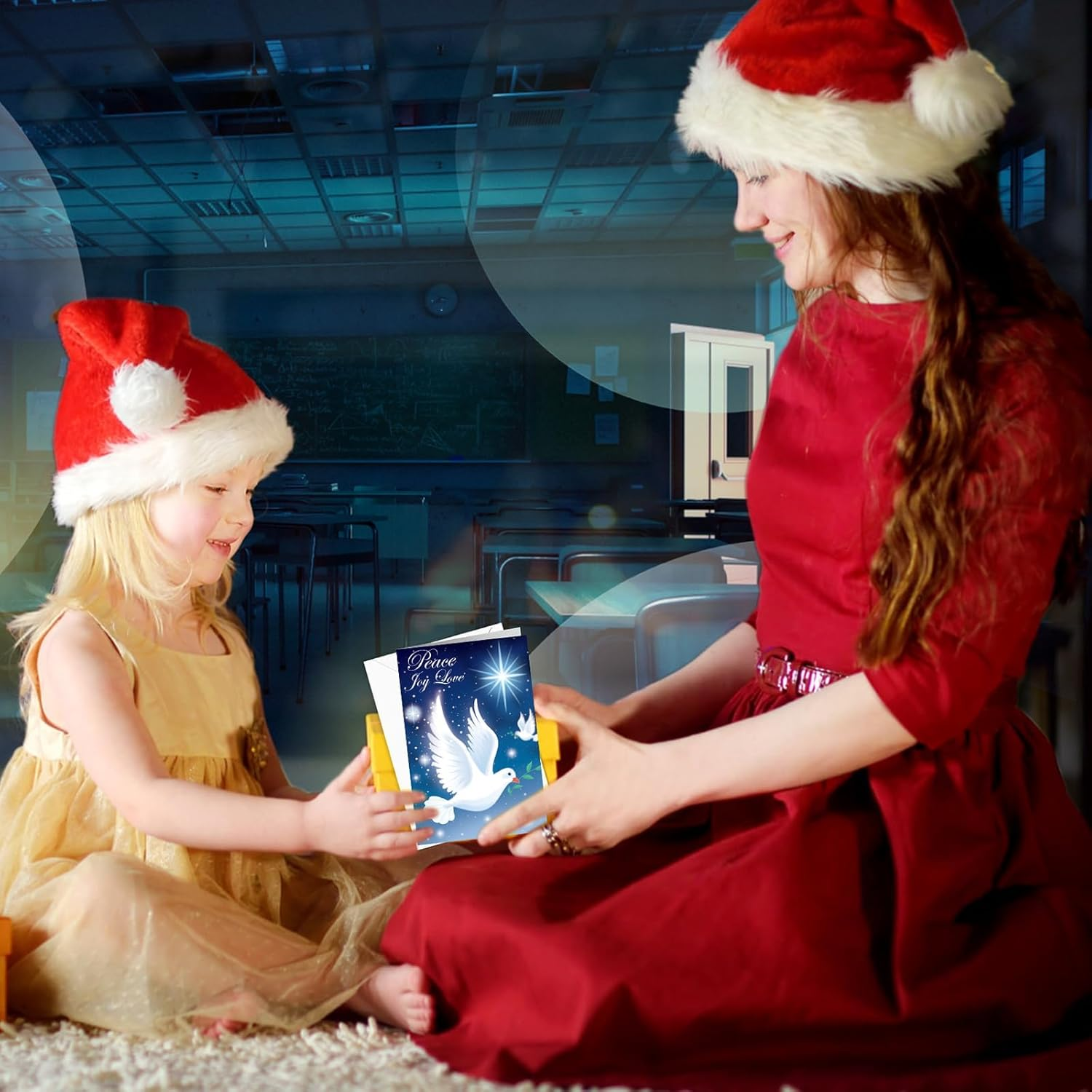 Religious Christmas Cards Multipack, 16 Style Christian Christmas Cards Greeting Xmas Gift Cards Christmas Nativity Cards with Envelopes and 16 Sealing Stickers for Kids and Family, Blank Inner