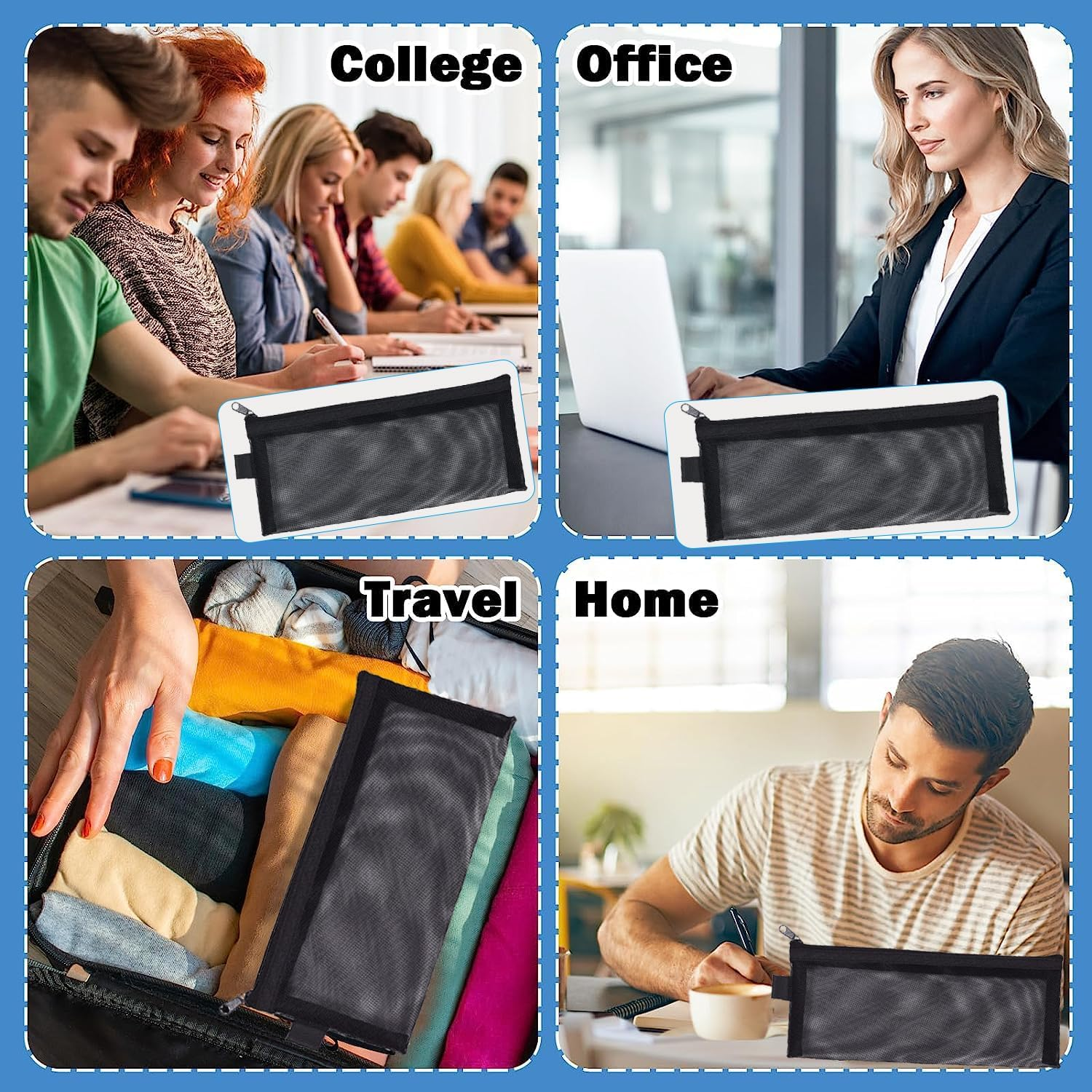 4 Pcs Blkack Mkeshce Supkplies Travel Accekssories image number 6