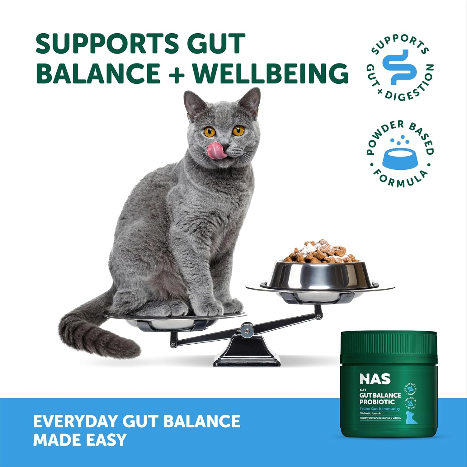 Natural Animal Solutions Gut Balance Probiotic for Cats 80G &ndash; Daily Digestive & Immune Support with Goat Milk & Postbiotics image number 4