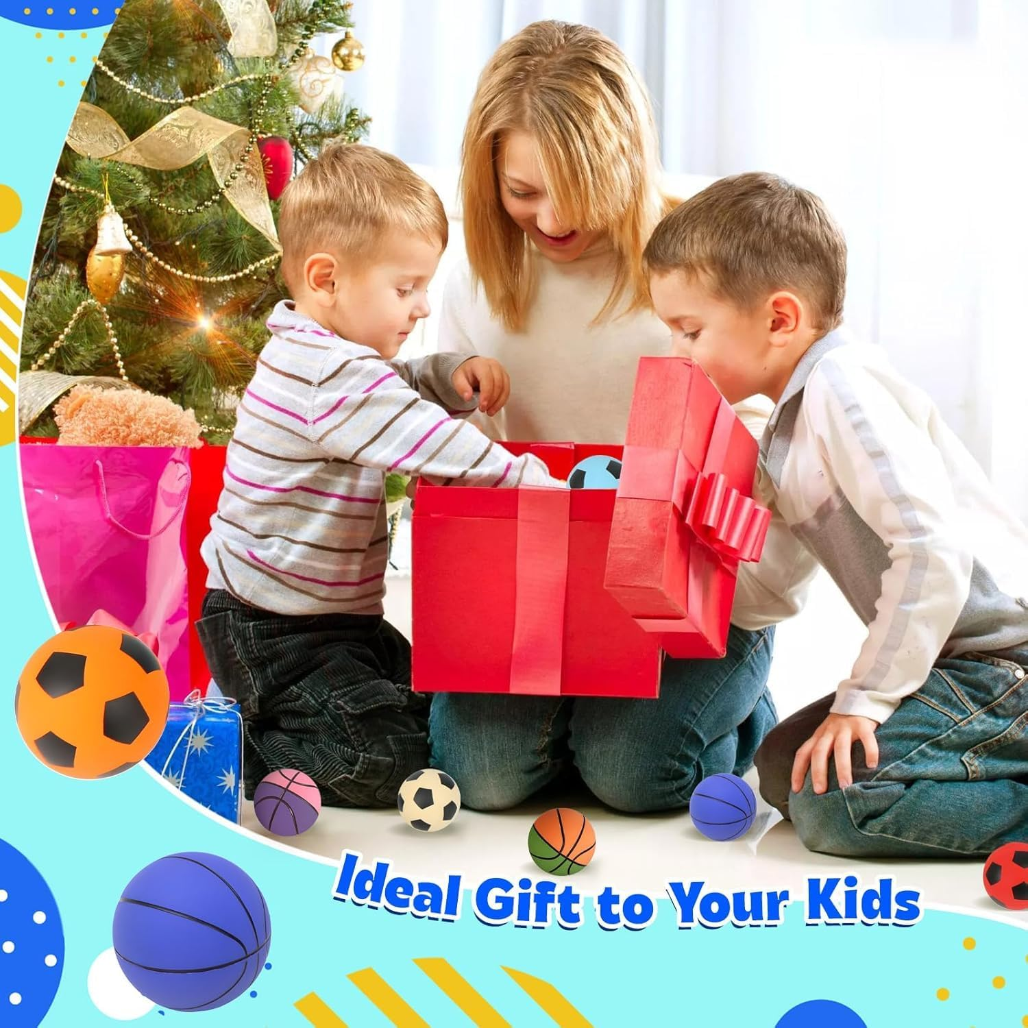 6 Pcs Rubber Bouncy Handball Bulk for Girls Boys, Mini Basketball & Football Bouncy Balls Party Favors for Outdoor Games, Playground Skip Hand Ball for Party Bag Fillers Gifts image number 5