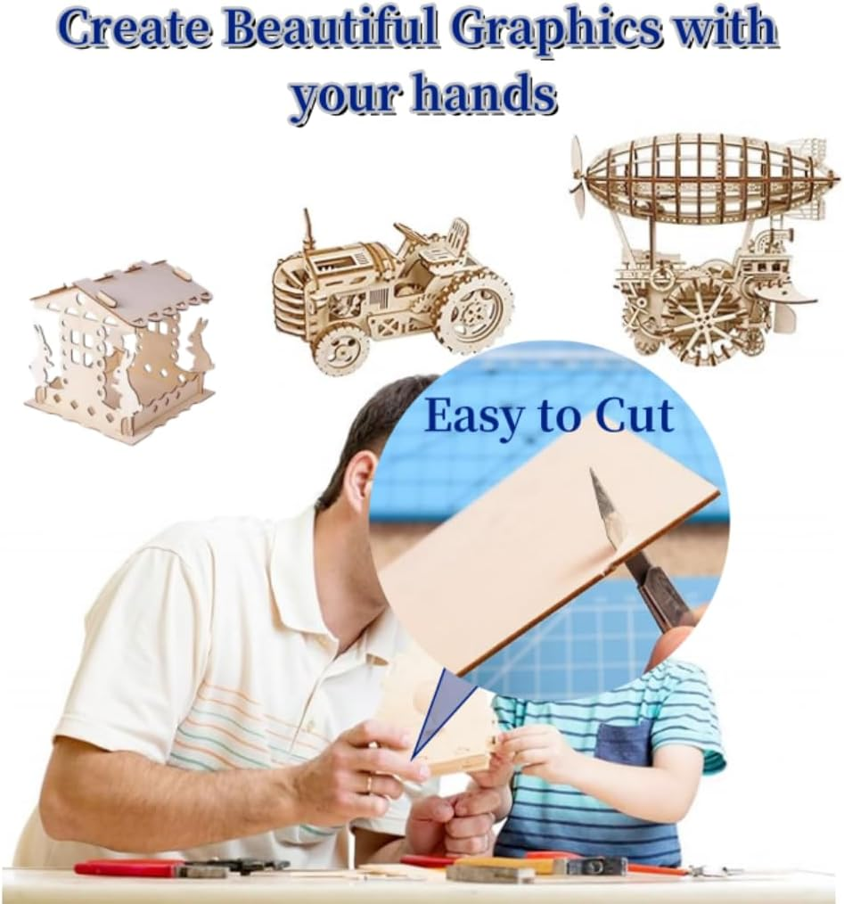 8 Pack Plywood Sheets, Basswood Sheets,1/16 X12 X 12 Inch Wood Sheet, Unfinished Craft Wood, Thin Plywood Wood Sheets, Wood Boards for Crafts, Laser Cutting, Engraving, Wood Burning (8) image number 1