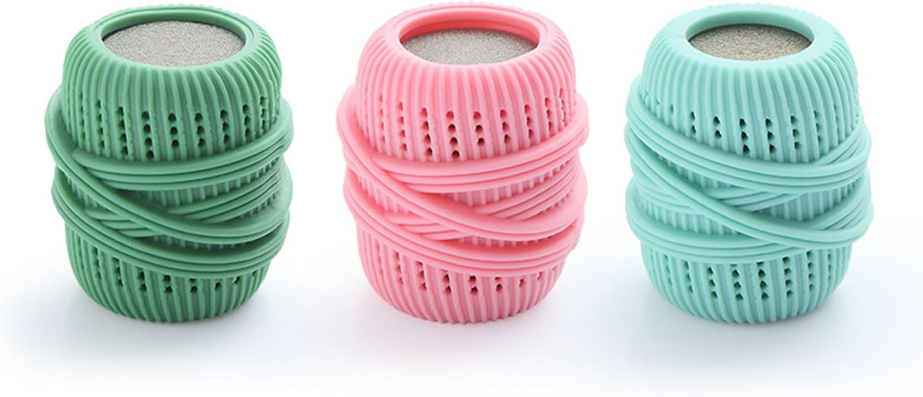 3 Pack Reusable Dryer Balls, Fabric Softener Dispenser Balls for Laundry, Static Removal & Softening, Washing Machine Safe image number 1