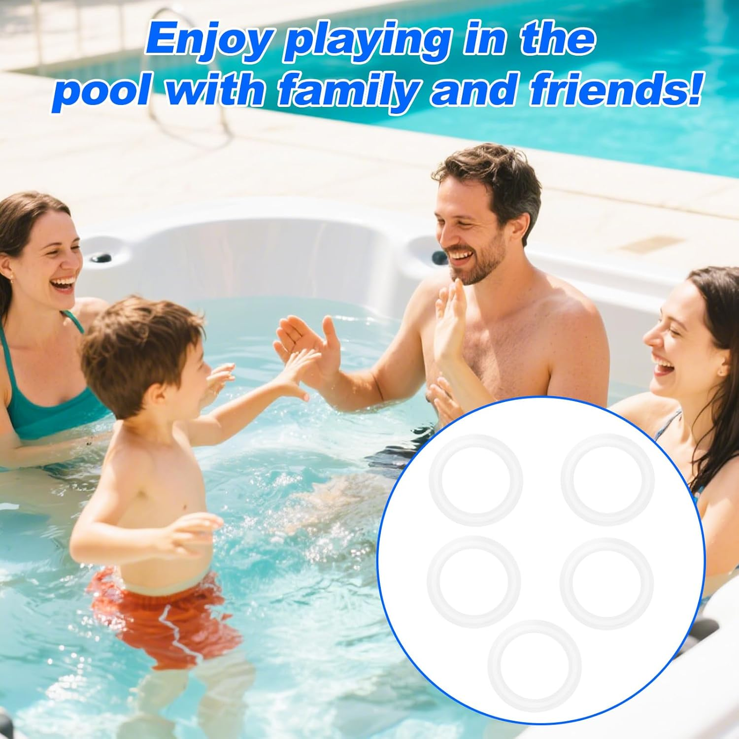 5Pcs 2In Spa Hot Tub Heater Gasket, Silicone O-Ring 711-4030B Compatible with Gecko Hydro Quip for Hot Tub Pump Leak-Proof & Heater Joint Seals image number 1