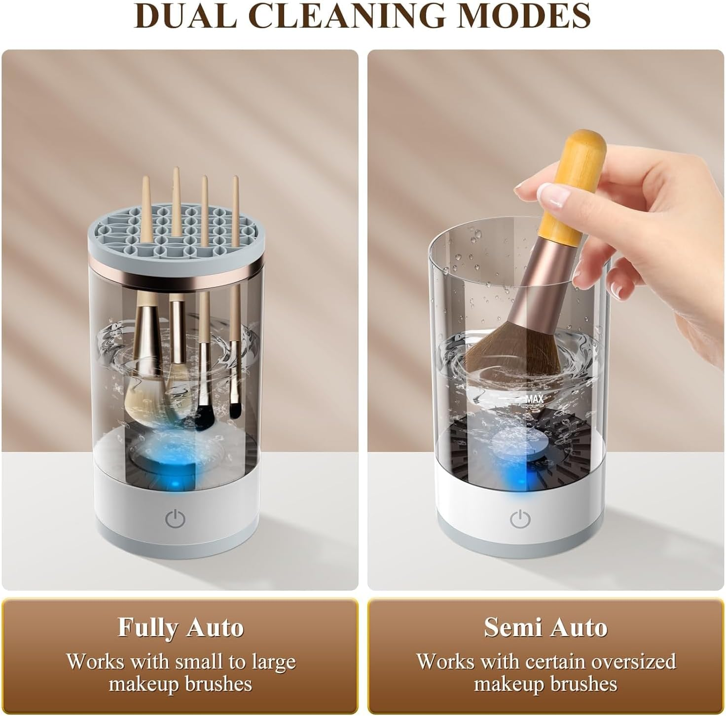 Electric Makeup Brush Cleaner, Cosmetic Brush Cleaner, Upgraded Electric Makeup Brush Cleaner with Brush Clean Mat, Automatic Spinning Makeup Brush Cleaner for All Size Makeup Brush image number 6