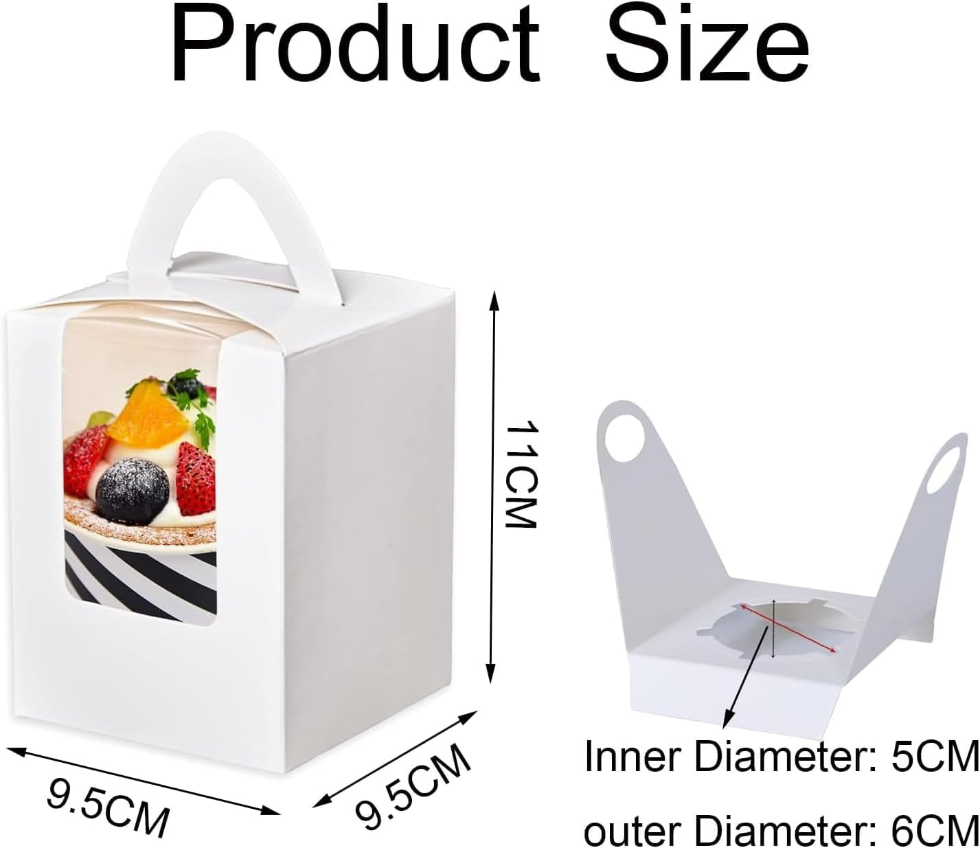 Cupcake Boxes, 15PCS Individual Cupcake Containers, Cupcake Boxes with Window, Food Grade Cupcake Holders with Inserts, Pastry Containers with Handle for Wedding Birthday Parties (3 Style) image number 3