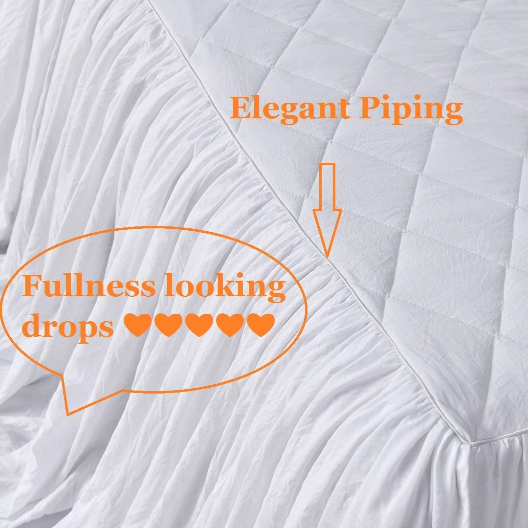 Queen'S House Shabby Dust Ruffle White Bed Skirts King-02