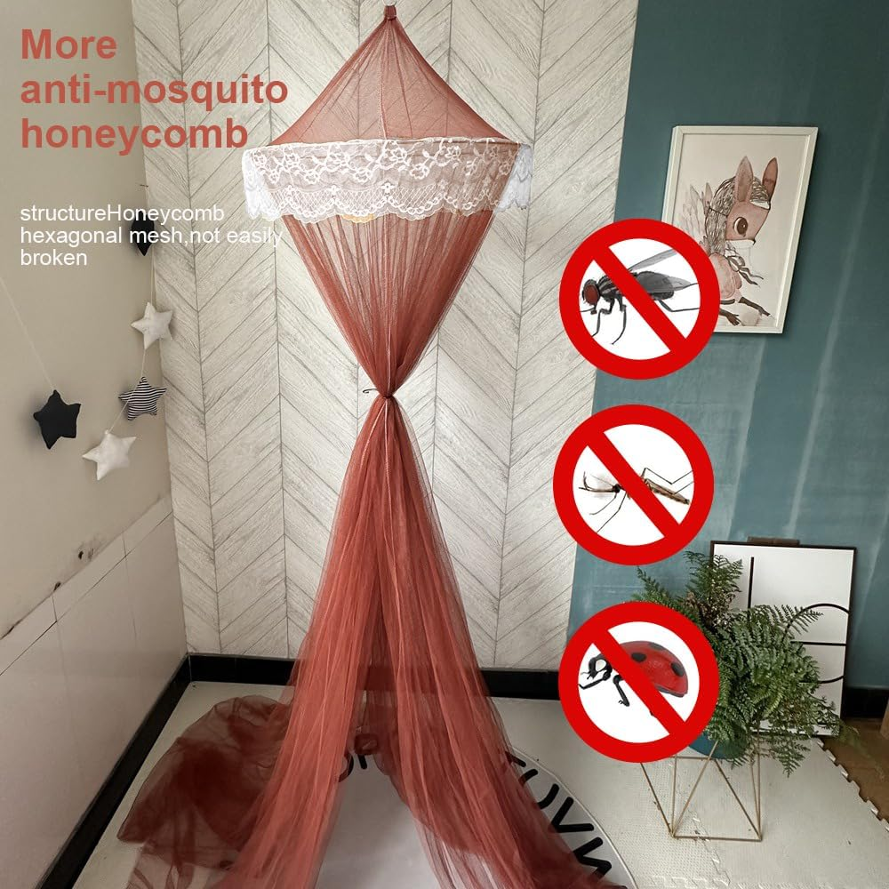 MTSDM Bed Canopy and Stick Hook, Mosquito Net for Bed Canopy, Four Corner Post Curtains Bed Canopy Elegant Mosquito Net Set, Screen Netting Canopy Curtains, Bedding Mosquito Net Canopy Bites Protect image number 6