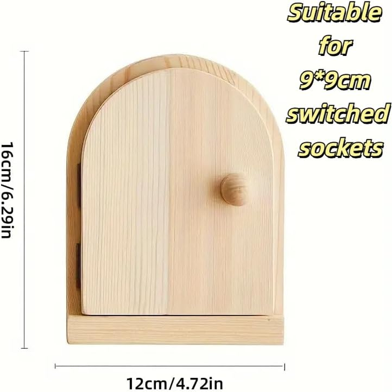 AIMALL Solid Wood Switch Protective Cover &ndash; 6.3X4.7 Inch Wall-Mounted Household Socket Decorative Frame, Anti-Electric Shock Button Cover with Pine and Burnt Paulownia Wood Options - Tung Wood image number 5