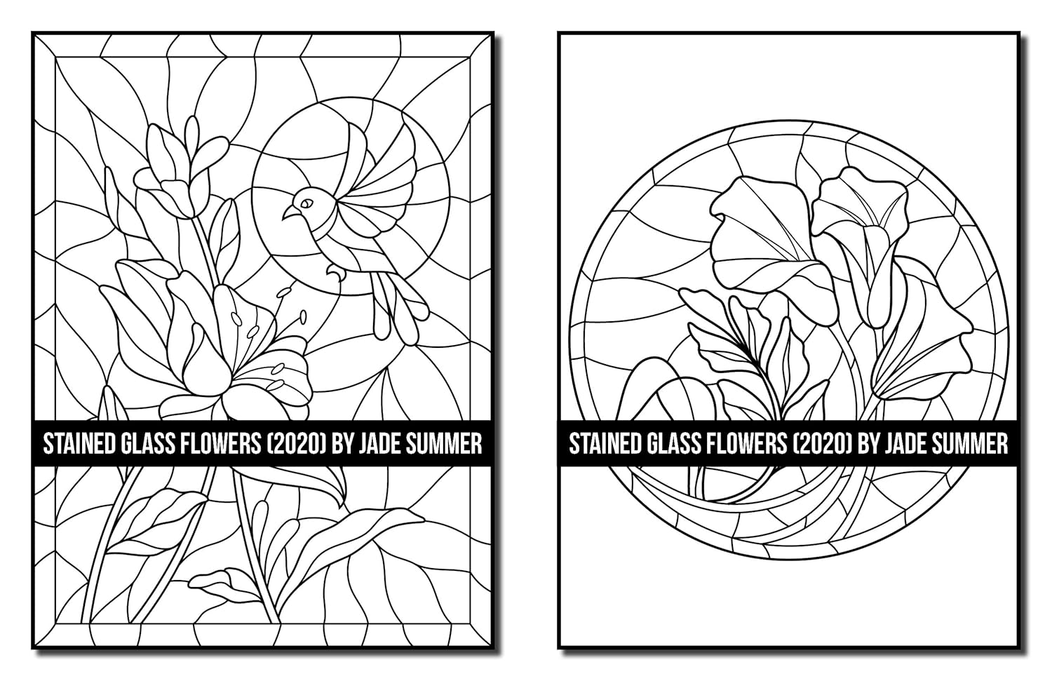 Stained Glass Flowers: an Adult Coloring Book with 50 Beautiful Flower Designs for Relaxation and Stress Relief image number 4