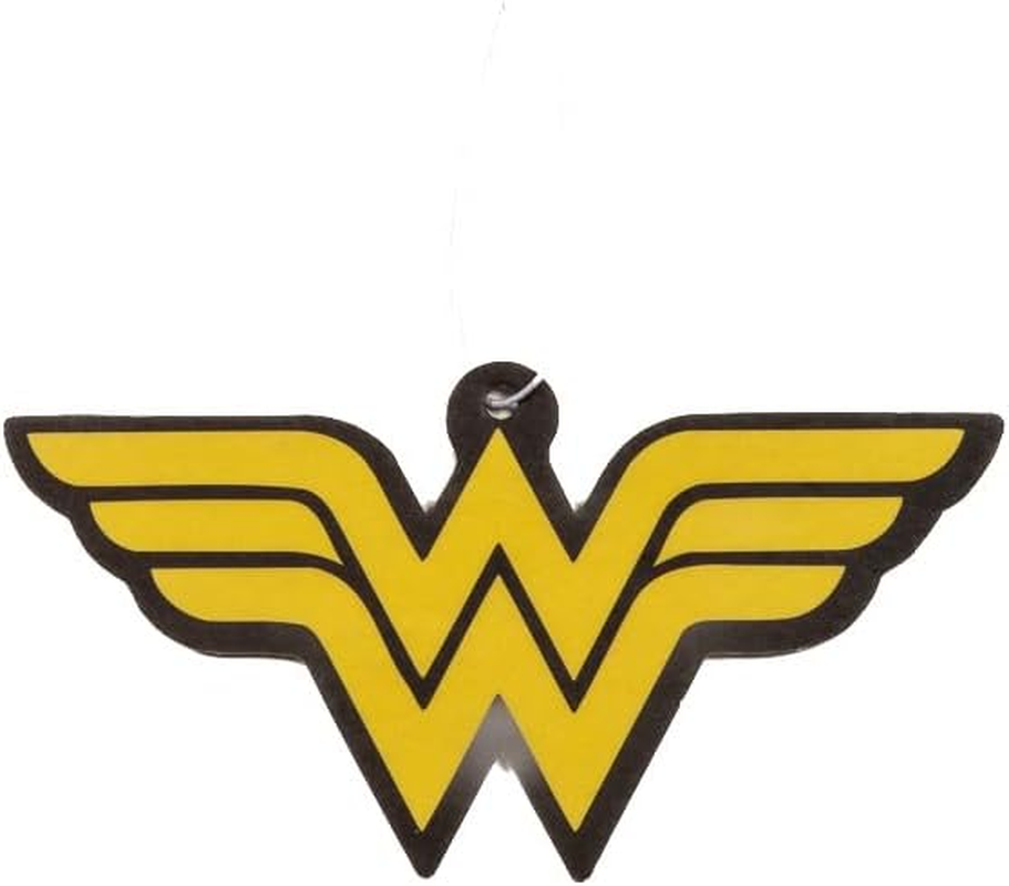 Wonder Woman Logo Car Air Freshener, Hanging Vehicle Accessory with Superhero Emblem Design, Long-Lasting Scent for Cars Vans and Utes, Collectible DC Comics Merchandise for Fans