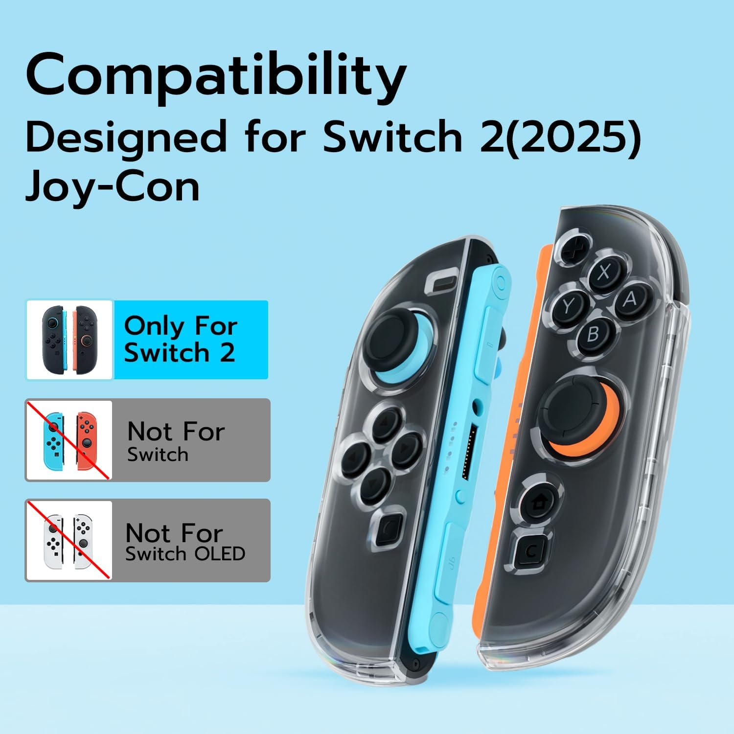 Mcbazel Protective Case for N-Switch 2 Joy Con Accessories,Clear PC Cover -Split Design, Lightweight&Eco-Friendly,Easy Install for Full Protection&Hd Transparency image number 5