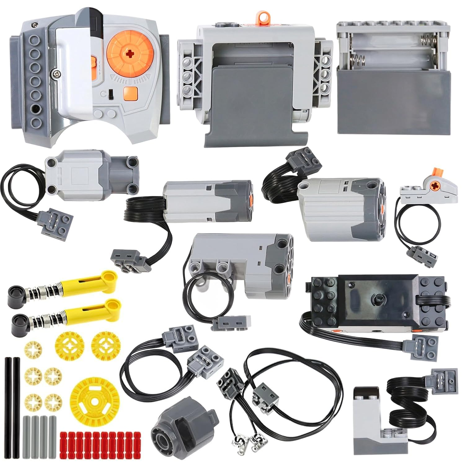 Bloxbrix 45 Pcs Power-Function Set Servo & Train-Motor Battery Technic-Parts Receiver Train Adjustable Speed ​​Motor, Motor Power Change Parts Applicable to Main Brands